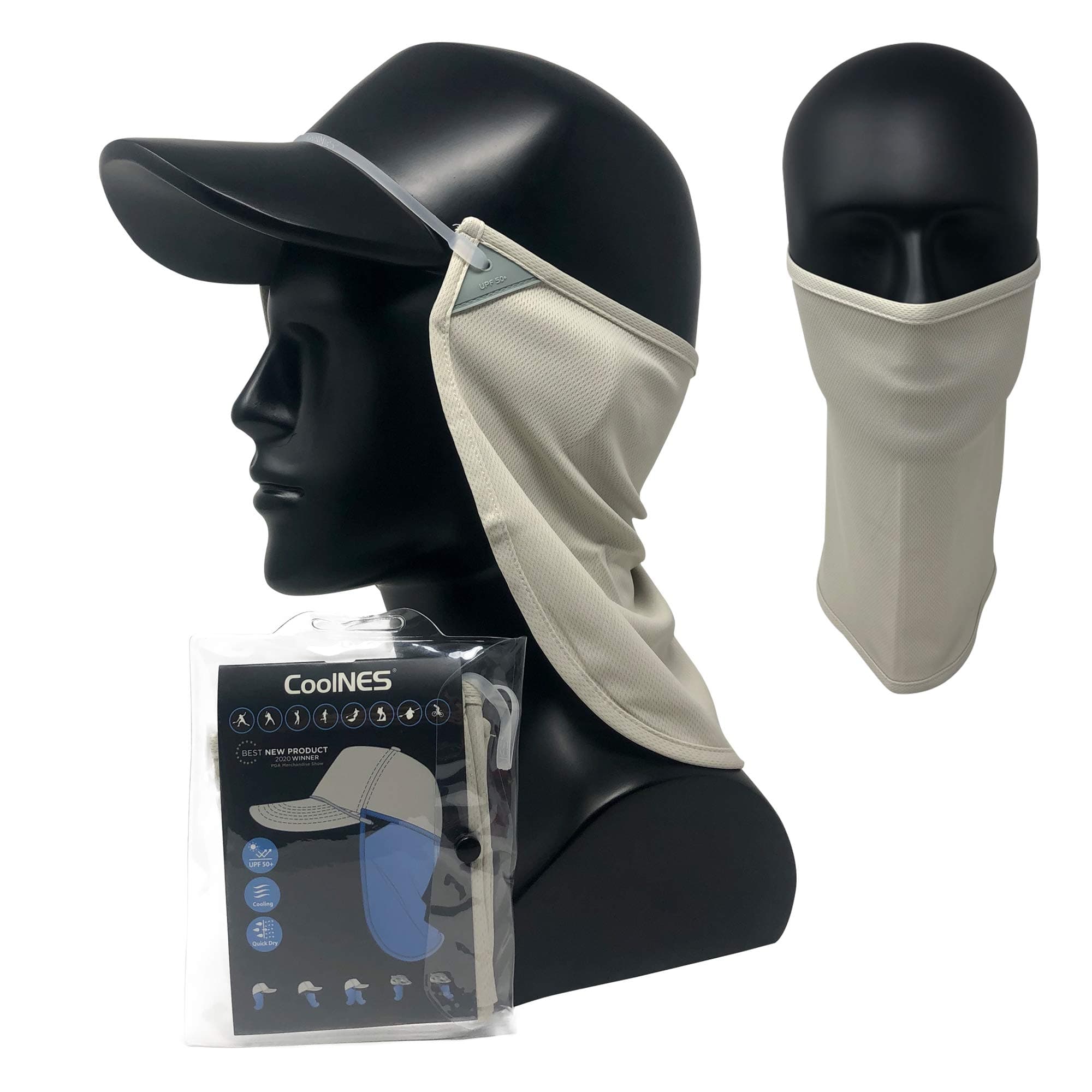 UV Face Mask or Neck Sun Shield | 1 Product 2 Uses | Removable Universal Fit Headband + Flap | Cap | Hat | Bike | Ski | Hard Hat Helmets UPF 50+ Patented Multifunctional Headwear