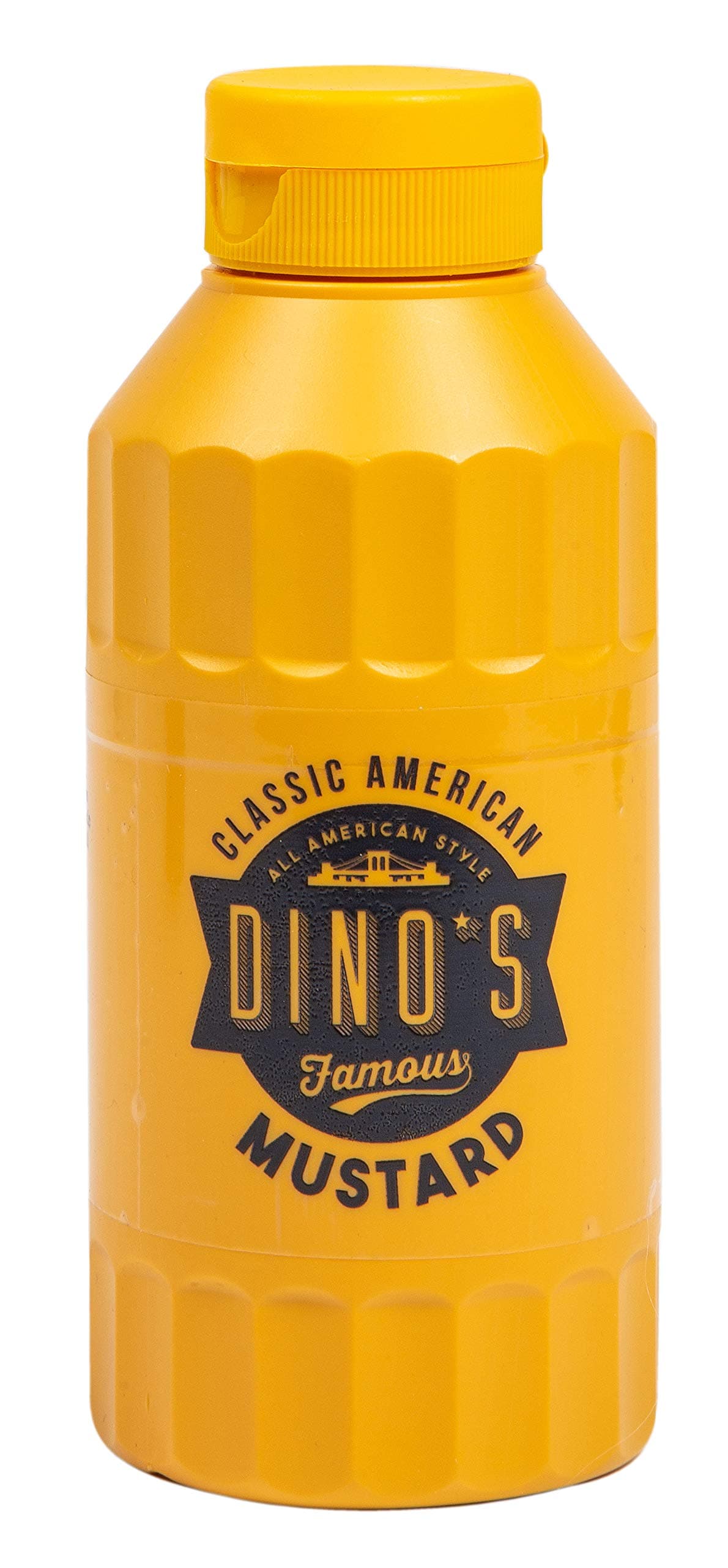 Dino's Famous All American Style Classic American Mustard Smooth & Tangy Mustard Perfect For Hot Dogs Burgers & Sandwiches 250 g Bottle (Pack of 1)