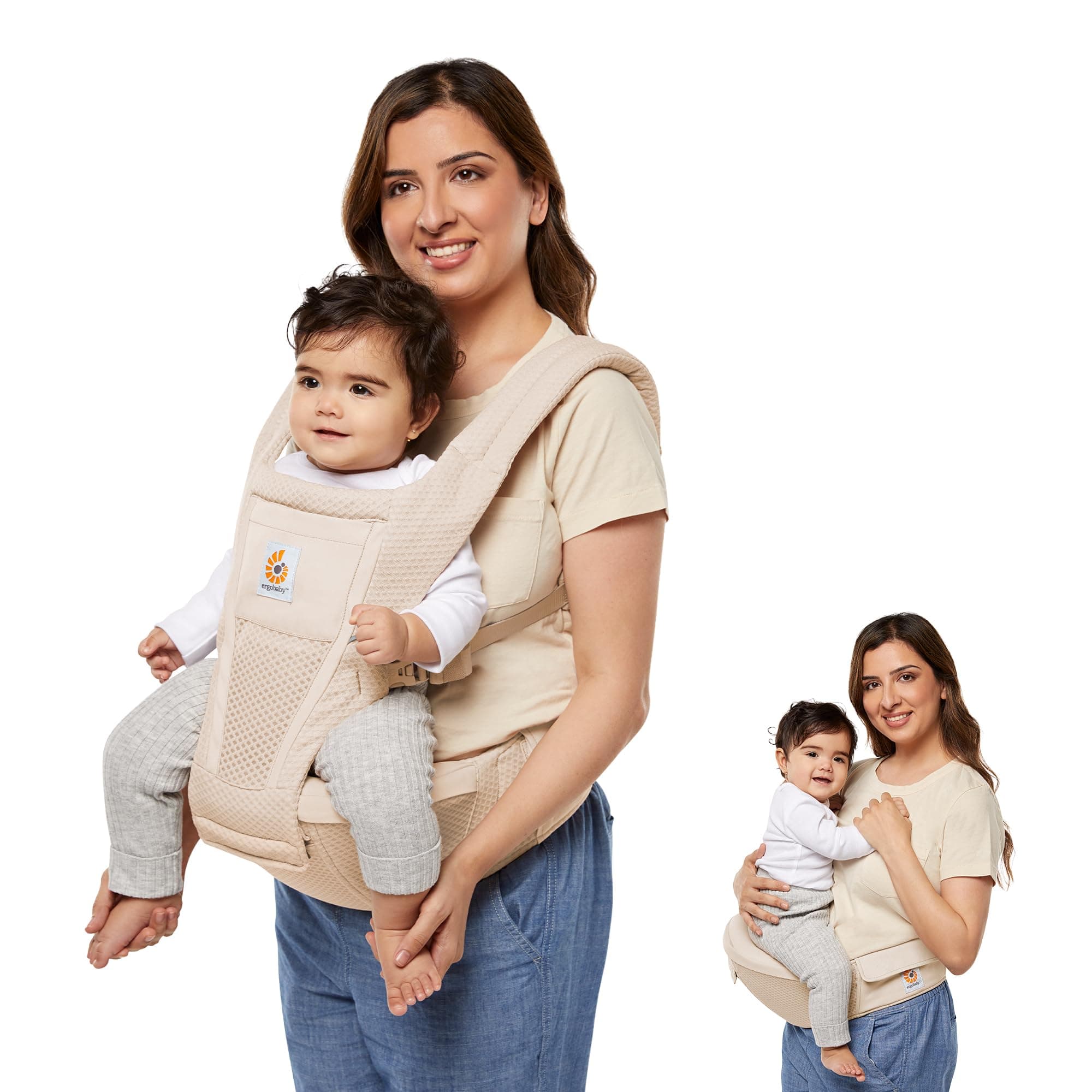 Alta Hip Seat All-Position Breathable Mesh Hip Seat & Carrier, Natural Beige