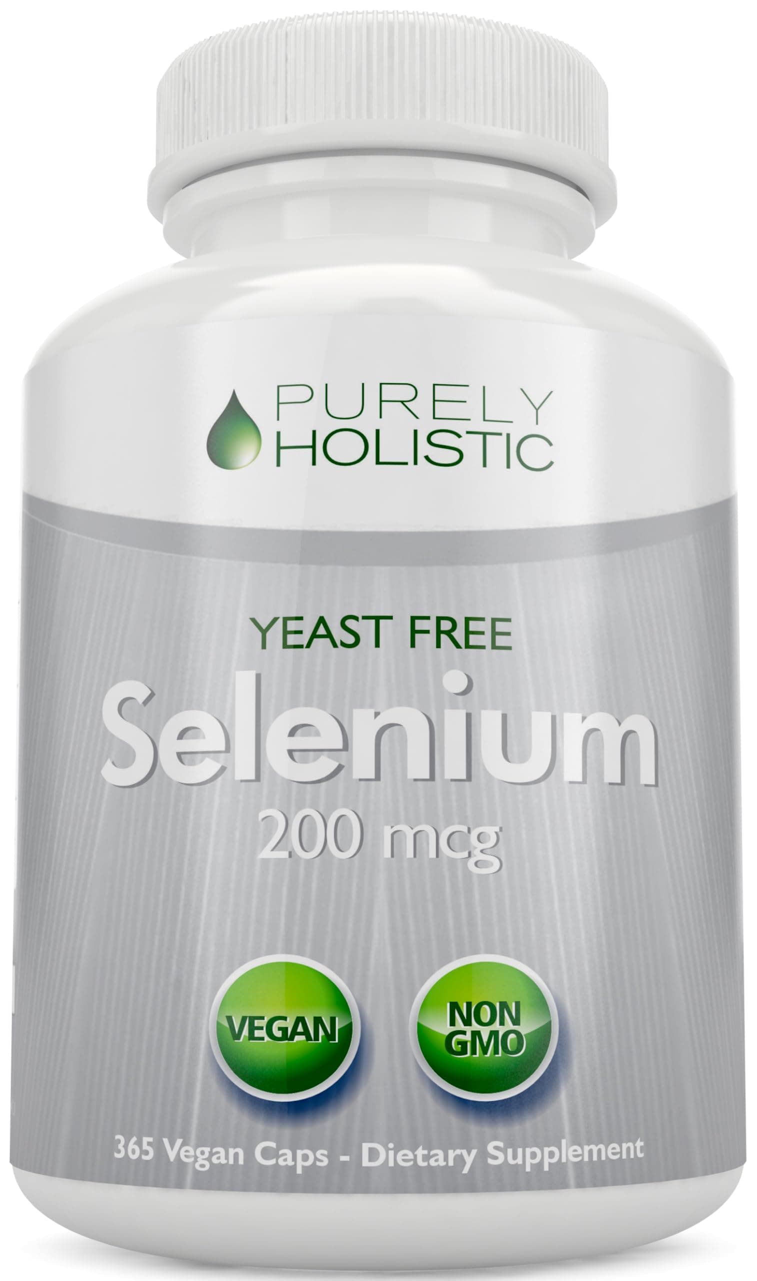 Selenium 200mcg - 365 Vegan Capsules not Tablets - Pure & Yeast Free L-Selenomethionine for Improved Absorption - Thyroid, Heart, and Immune System Support - Antioxidant Trace Mineral - Made in USA