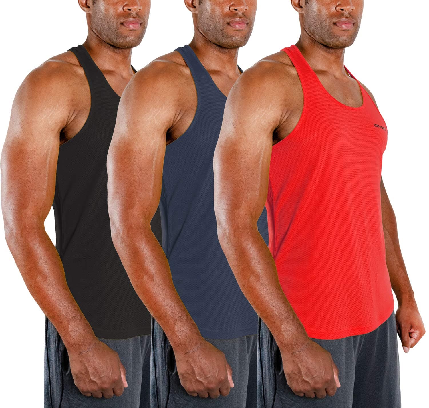 3 Pack Men's Y-Back Dry Fit Muscle Gym Workout Tank Top