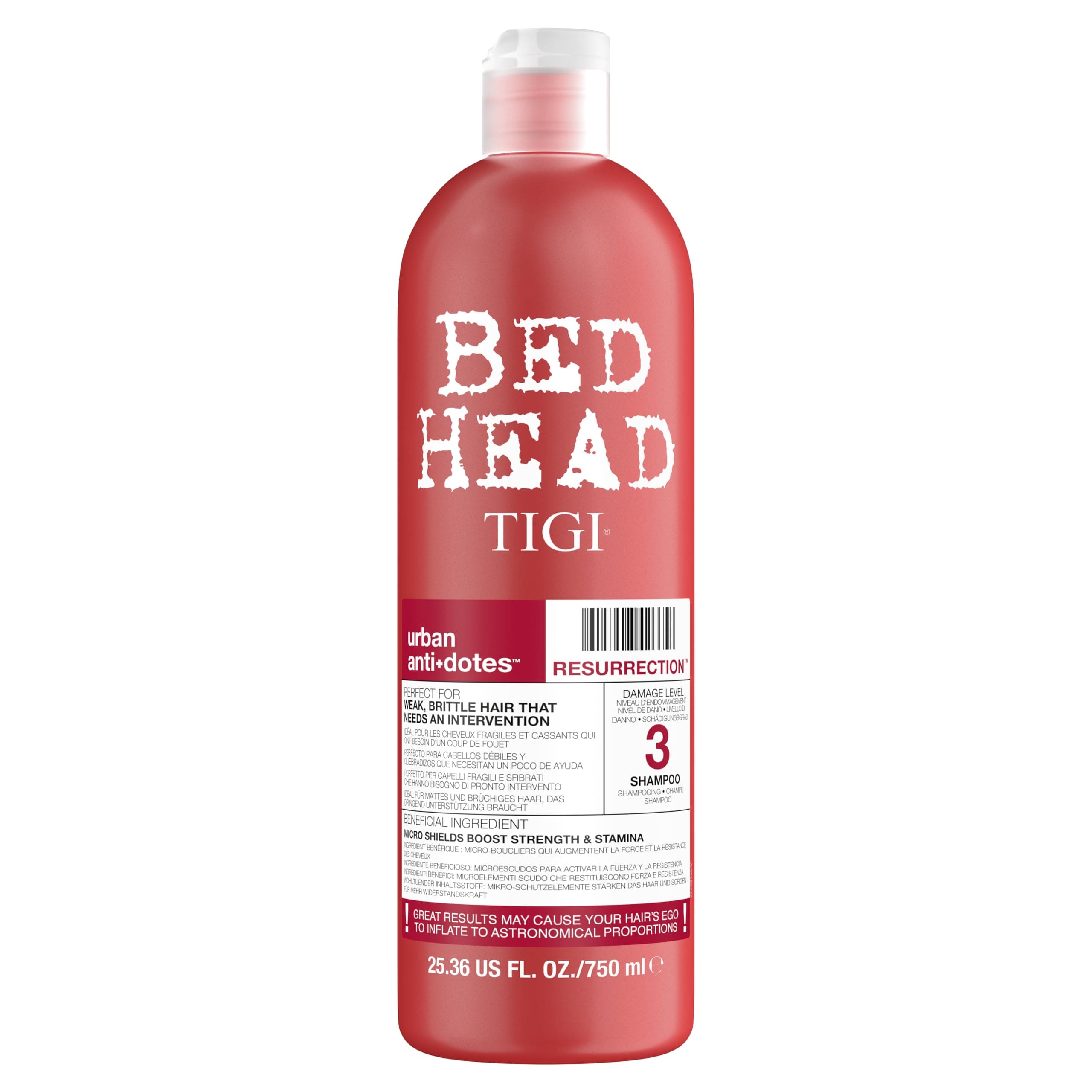 Bed Head by TIGI - Urban Antidotes Resurrection Shampoo - Ideal for Damaged Hair - 750 ml