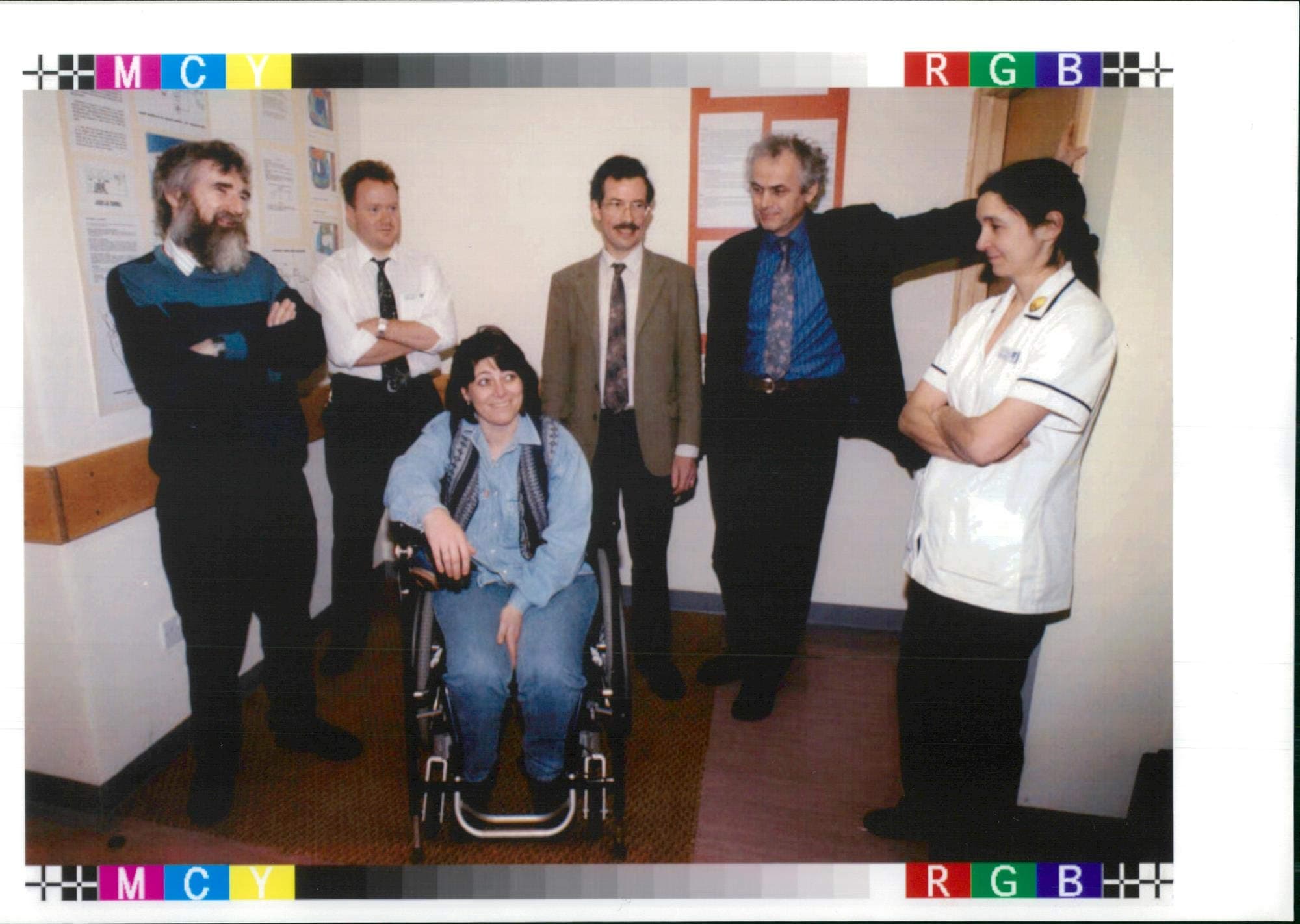 Fotomax Vintage photo of Mrs. Julie Hill, Tim Perkins, Duncan Wood, Dr. Nick Donaldson, Prof. David Ruston, and Vivien Harper.