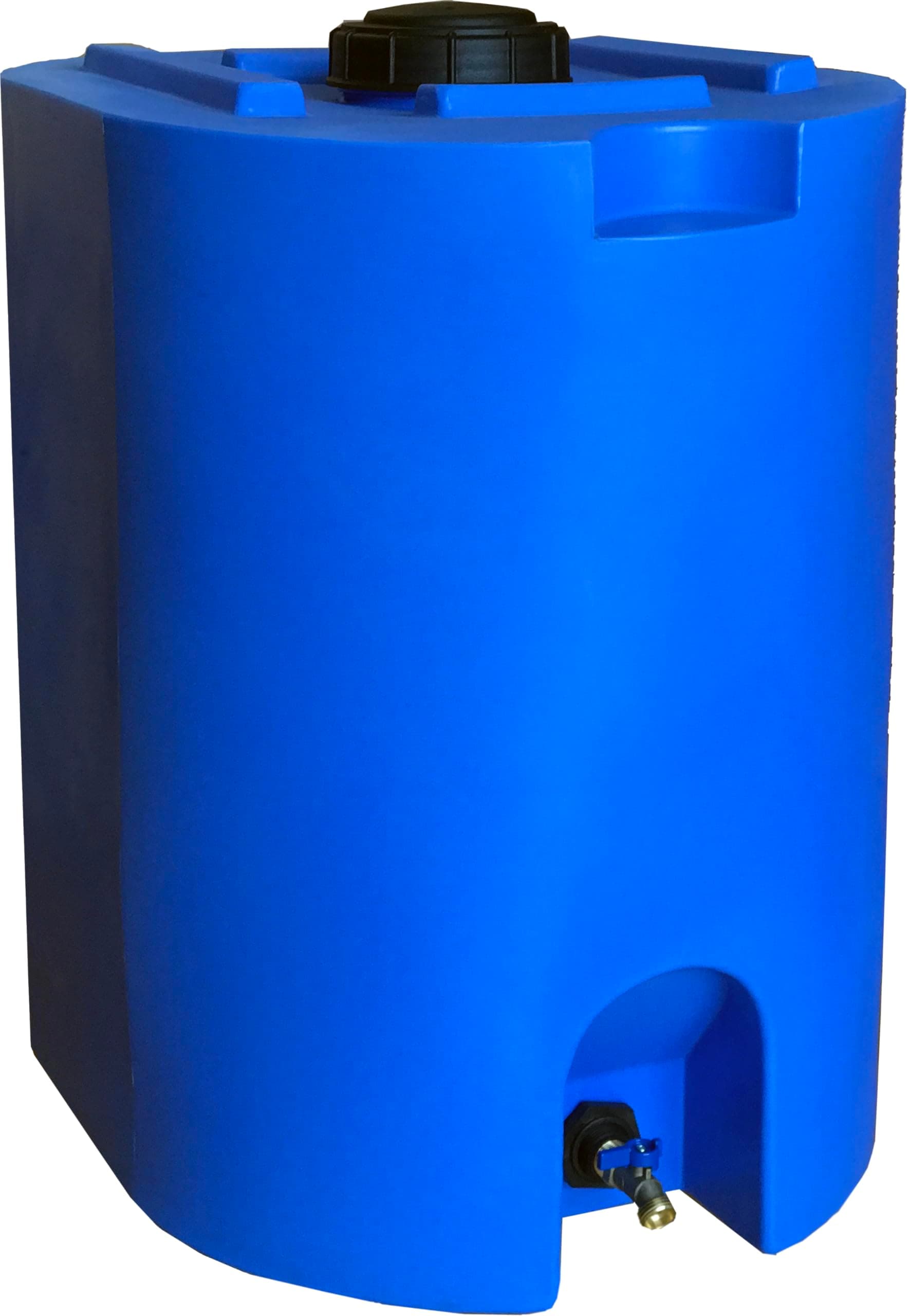 WaterPrepared Stackable Plastic Drinking Water Storage Tank with Spigots, 55 Gallon, Blue - Portable Emergency Hydration Container for Survival or Disaster Preparedness