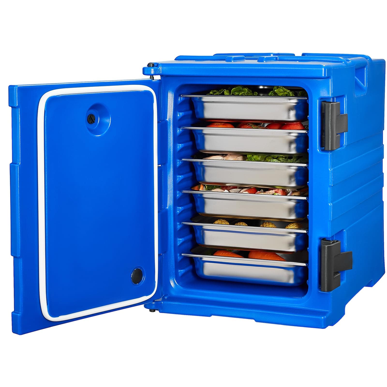82 Qt Hot Box for Catering Front Loading Food Warmer w/Handles Insulated Pan Carrier, Polyethylene Nylon, Blue