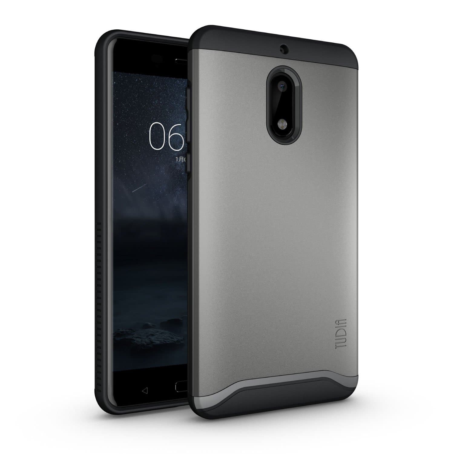 TUDIA Merge, Dual Layer Case Designed for Nokia 6 (Metallic Slate)