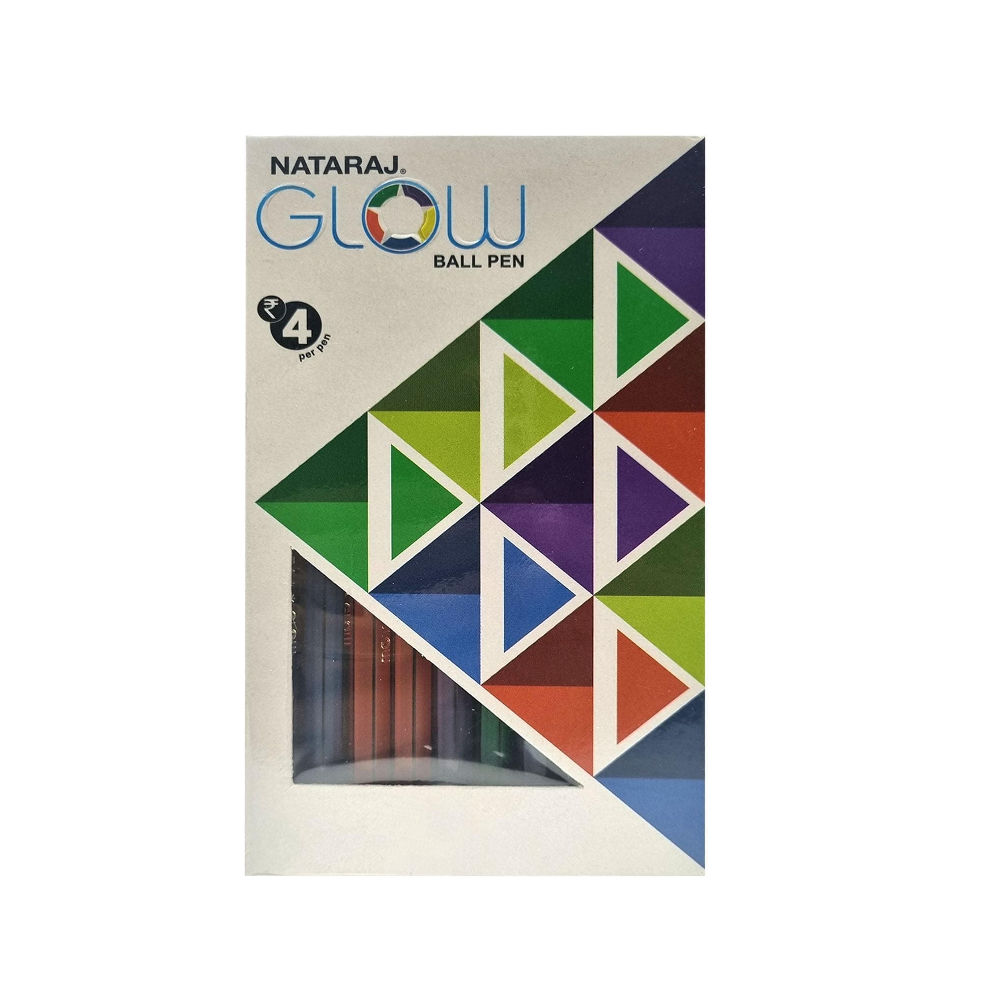 NATARAJ 621 Glow Ball Pen, Comfortable Grip, Non-fading Ink, Smooth Writing, Quick-drying, Acid-free, Hexagonal Shape for Better Grip, Fun Writing, Blue Pen (Pack of 20)