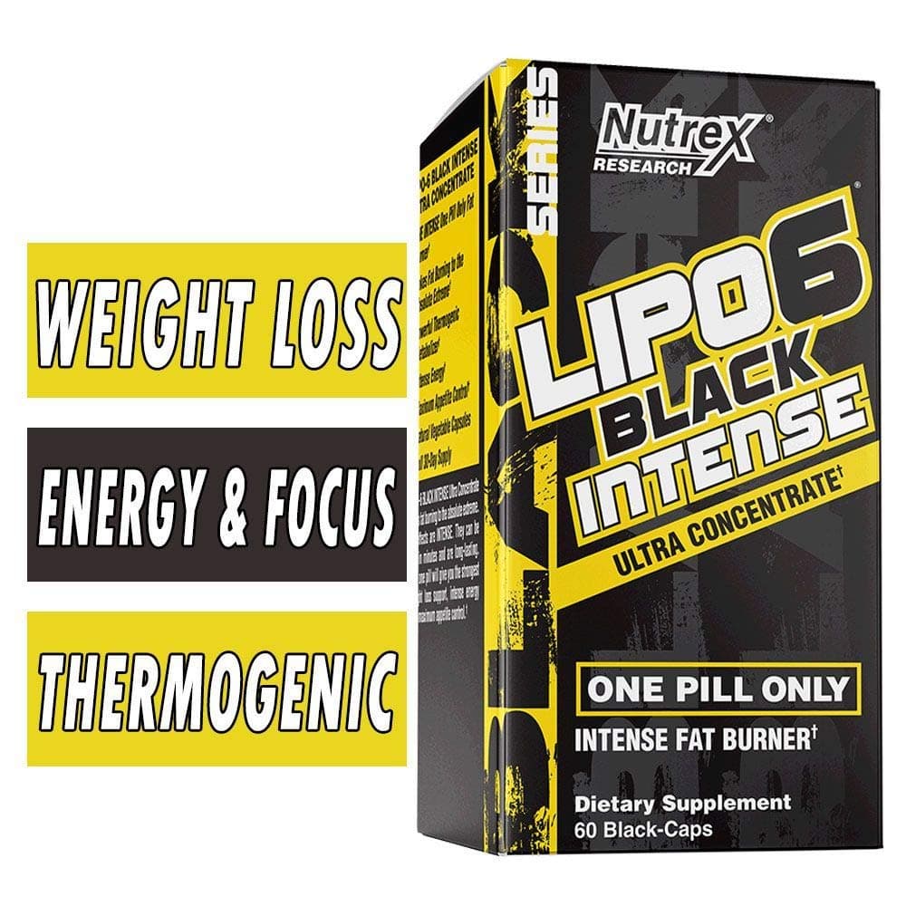 Nutrex Research Prompt Nutrition Lipo6 Black Intense Ultra Concentrate Fat Destroyer - Pack Of 60 Capsules With Importer Tag,1 Count