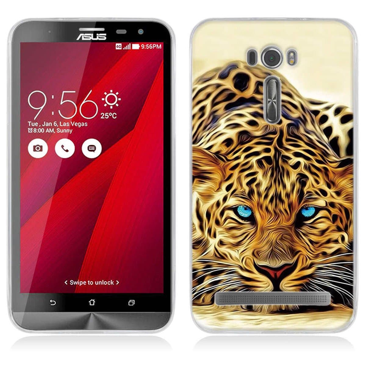 Zenfone 2 Laser Ze601kl Case,Gift_Source [Ultra-Slim] Colorful Cute Impact Resistant Bumper Cover Flexible Soft TPU Rubber Silicone Case For Asus Zenfone 2 Laser ZE601KL 6.0" [Leopard]