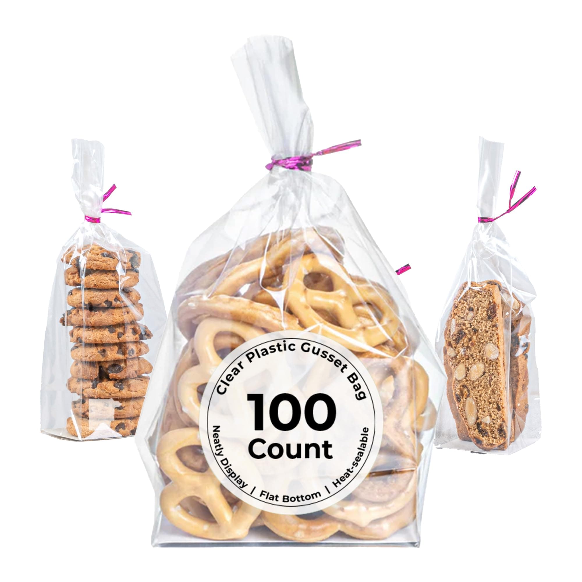 Restaurantware RWP0308C t Seal Sandwich Bags, Heat Sealable Food Bags - Gusset Bag with Paper Insert - Clear - 3 x 2 x 6.5 Inch - 100ct Box - Bag Tek - Restaurantware