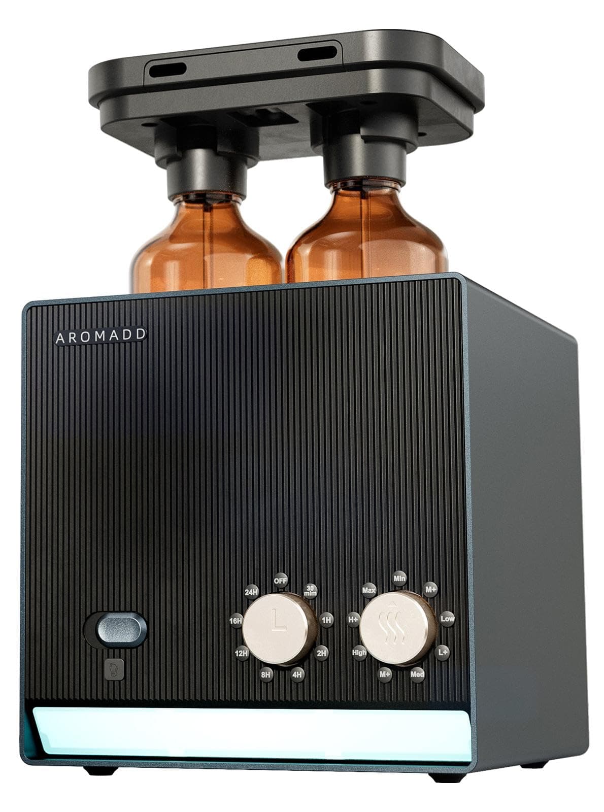 Aromadd 2025 Upgraded 2000 Sq Ft Smart Waterless Diffuser, 2×200ml Scent Air Machine for Home Hotel, Dual Nozzle Design, App Control, Black Titanium