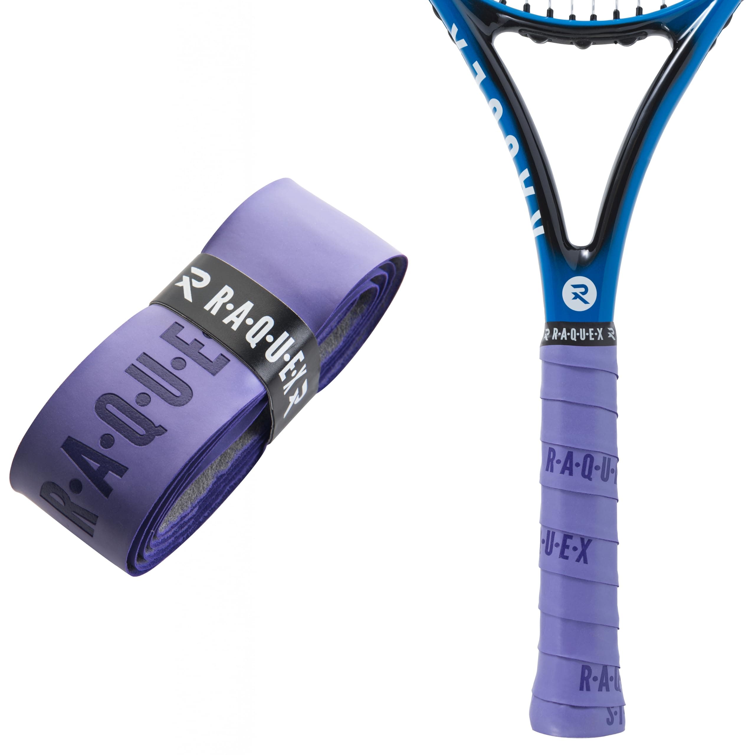 Raquex Enhance Replacement Racket Grip: Tennis Grip, Badminton, Squash Grip Tape, Padel, Pickleball. 14 Colours. Premium, Self-Adhesive Tennis Racquet Grip with Finishing Tape