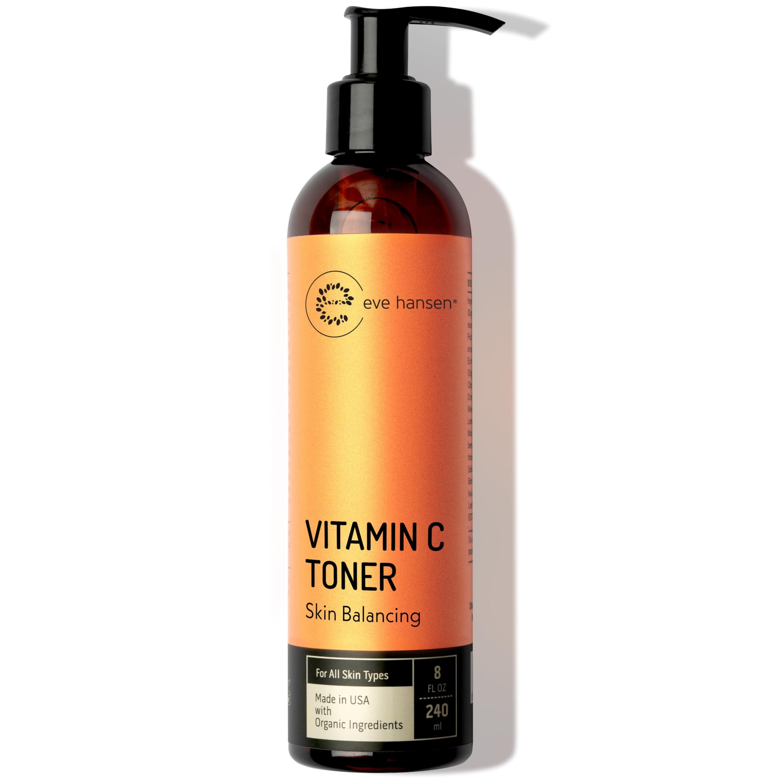 Vitamin C Toner for face | 8 oz Hydrating Facial Toner Pore Minimizer with Anti Aging Aloe, Citric Acid & Tea Tree | Skin & Face Toner for All Skin Types & Even, Clear Skin