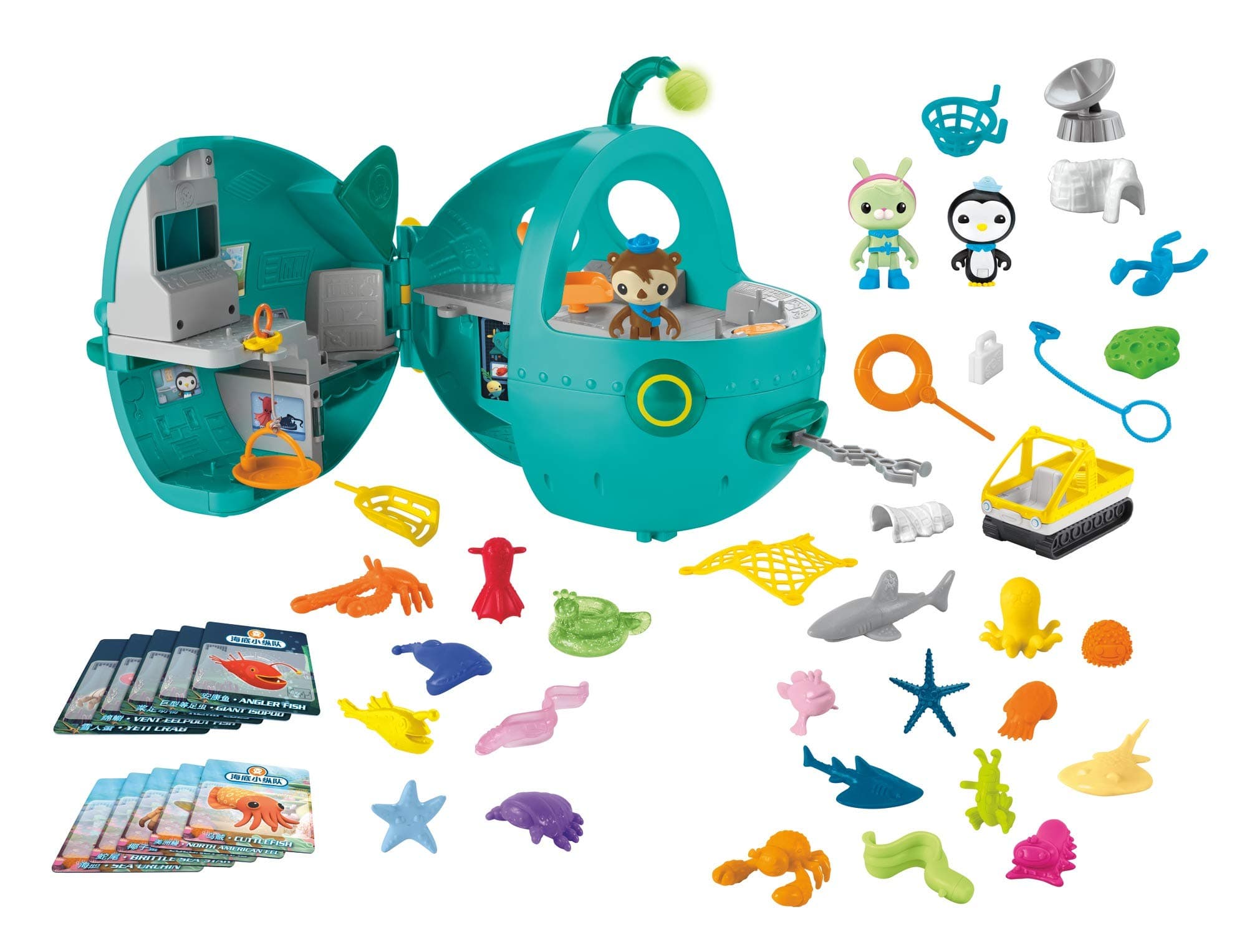 Double the adventure! The Gup-A Megapack is a fully-stocked rescue vehicle and playset packed with Octonauts figures, creatures, rescue tools and creature cards!