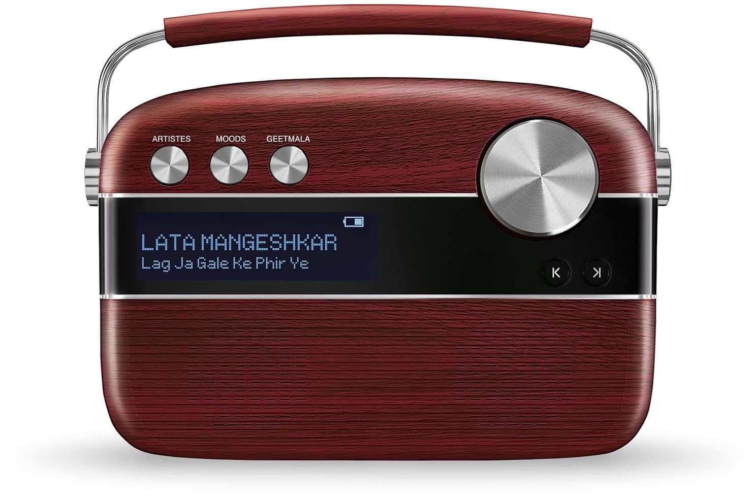 Saregama SC03 Carvaan Hindi Portable Digital Music Player - Cherrywood Red (Pack of 1)