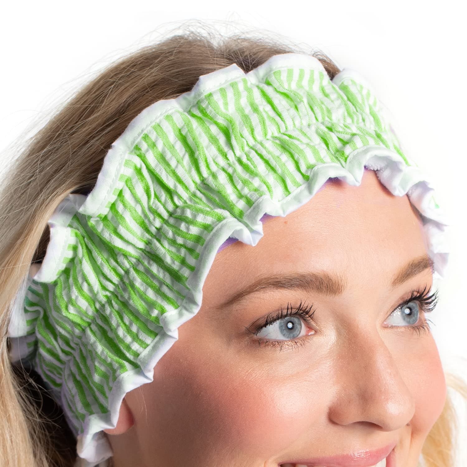 Bella Il Fiore Spa Headband Classic Seersucker, Lime