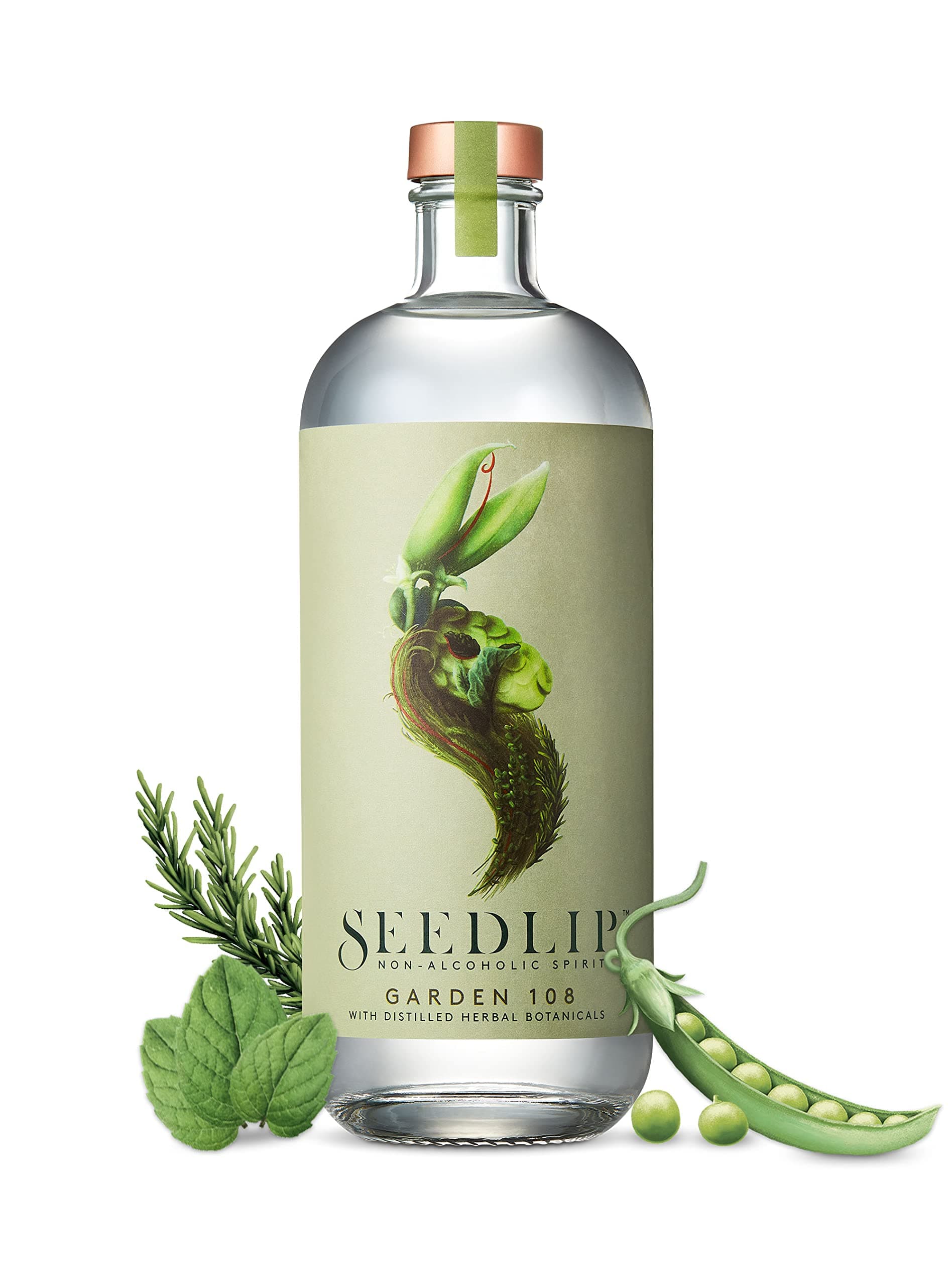 Seedlip Garden 108 | Non-Alcoholic Spirit | with Distilled Herbal Botanicals | 0% vol | 70cl | Distilled from Natural Ingredients | Enjoy with Cocktail Mixers & for Non-Alcoholic Drinks