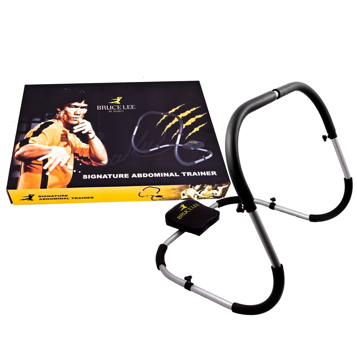 Marcy Bruce Lee Signature Ab Roller - Yellow/Black, One Size