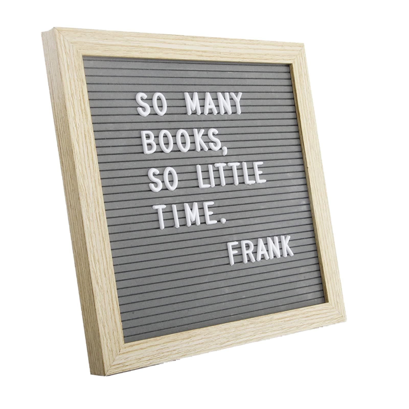 C CRYSTAL LEMON Letter Board by 317 Pre-cut Letters Numbers & Symbols, Felt Letter Board, 10x10 Inches, Changeable Wooden Message Board Sign, Wood Frame, Wall Mount, Free Standing(Gray)