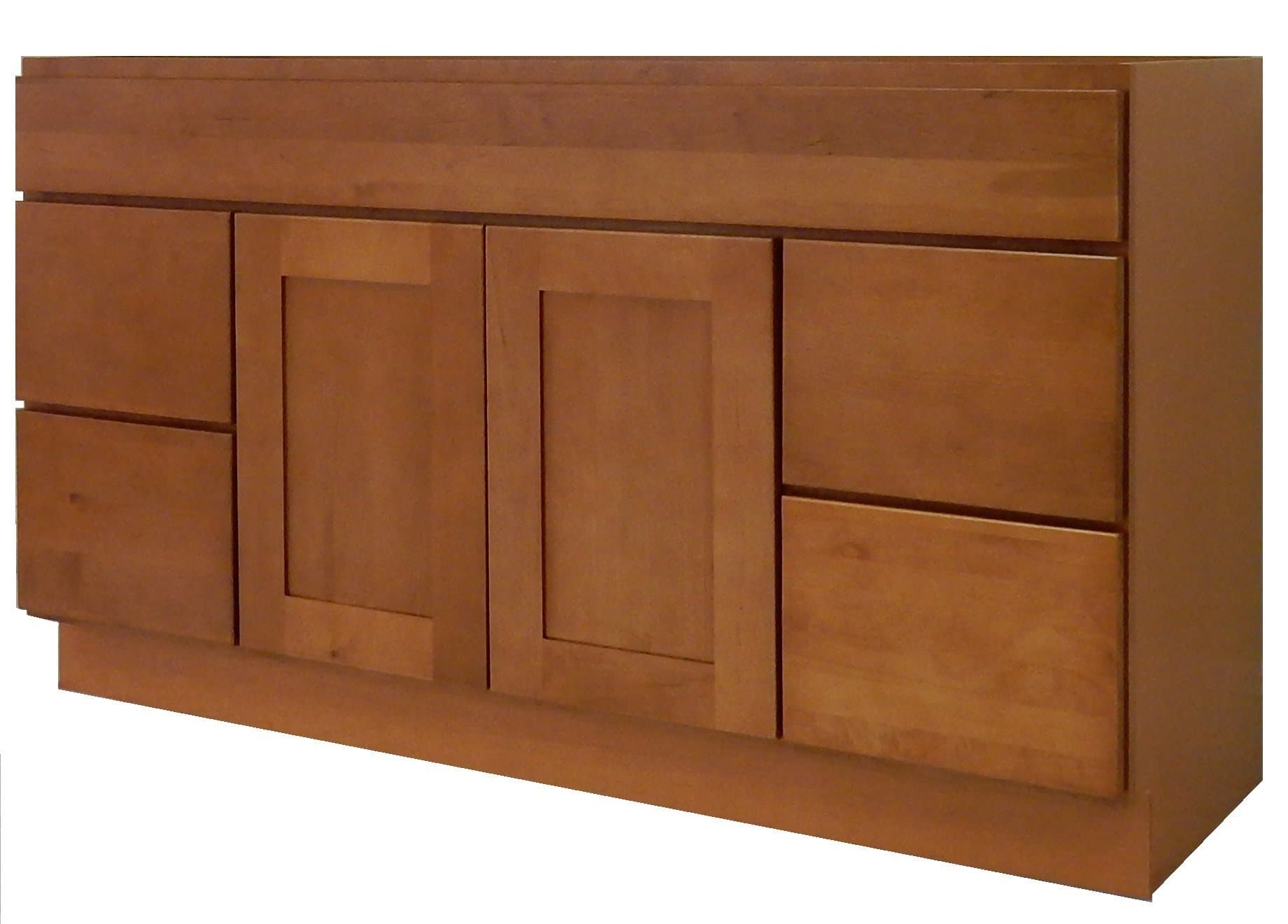 NGY HS-6021D Vanity Cabinet Maple Wood, 60" L, Honey Shaker