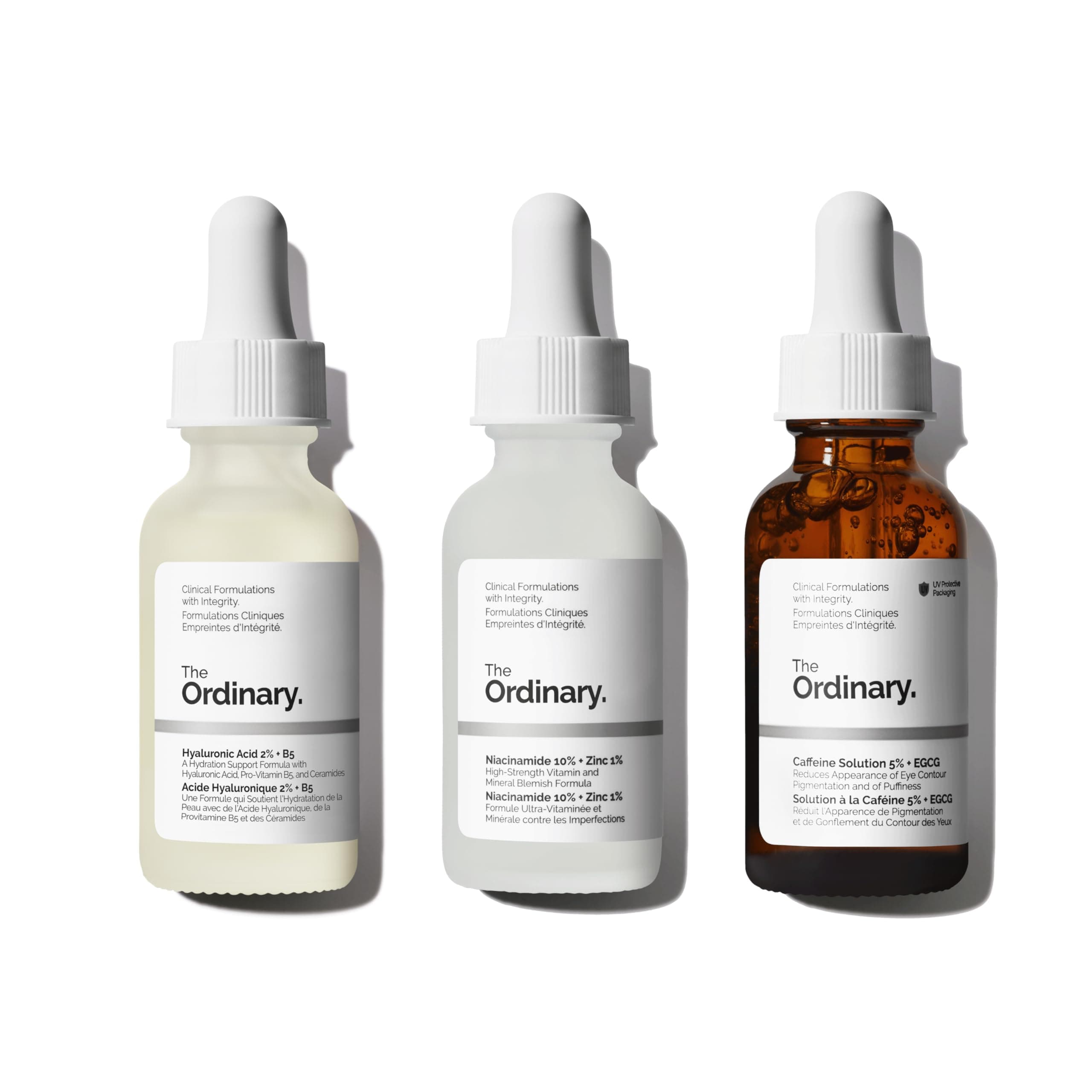 Serum Favorites Set – Hyaluronic Acid 2% + B5, Niacinamide 10% + Zinc 1%, Caffeine Solution 5% – Eye and Face Serums for Hydrating, Brightening & Pore-Minimizing Skin Care