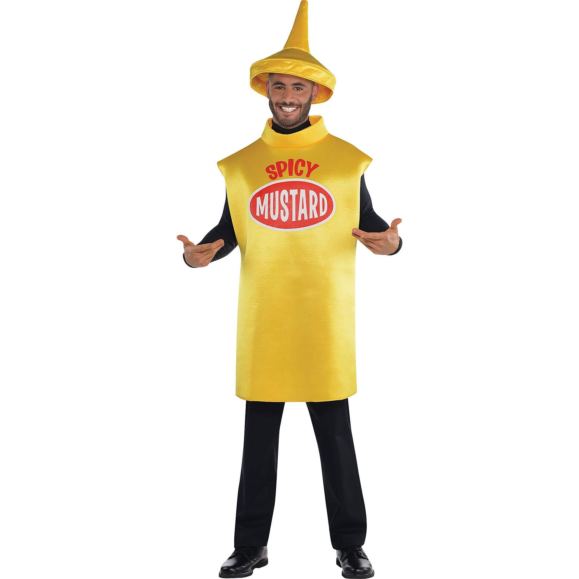 Amscan - Erwachsenenkostüm Senf, Tunika und Hut, Spicy Mustard, Motto-Party, Karneval