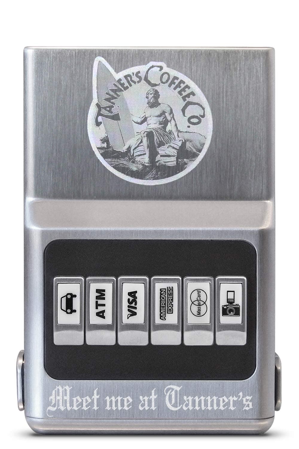 Personalized RFID Blocking ACM Wallet - Custom Engraved Credit Card Holder & Money Clip, Easy Push Button Organizer