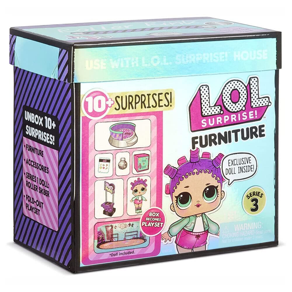 LOL Surprise Furniture Roller Rink with Roller Skater Doll & 10+ Surprises, Furniture, Disco, DJ Stage Room playsets for Toddler Kids Boy and Girls Ages 4+