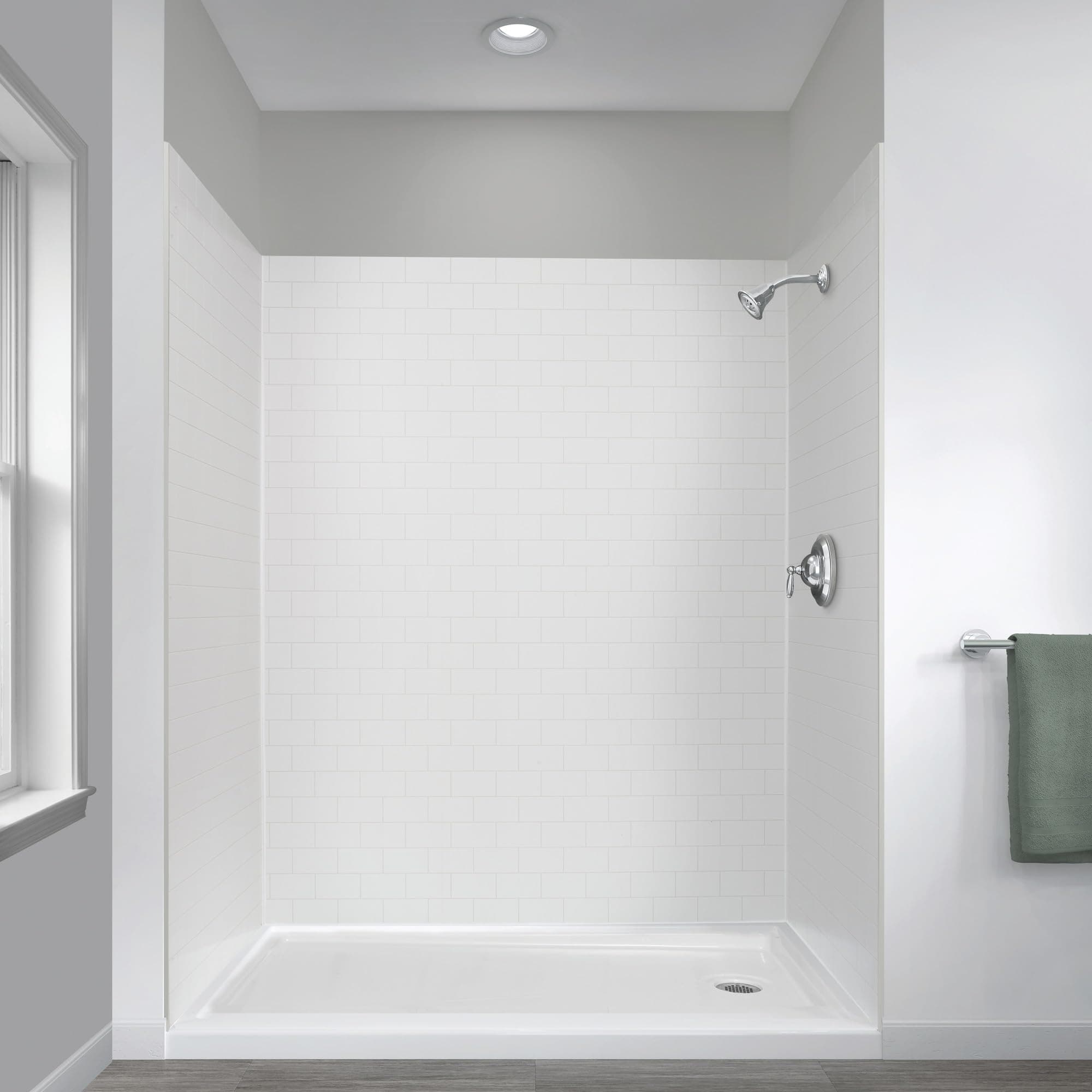 Miseno MSW786032 ReadySet 60" X 32" X 78" Five Panel Alcove Shower Wall Kit - White Tile