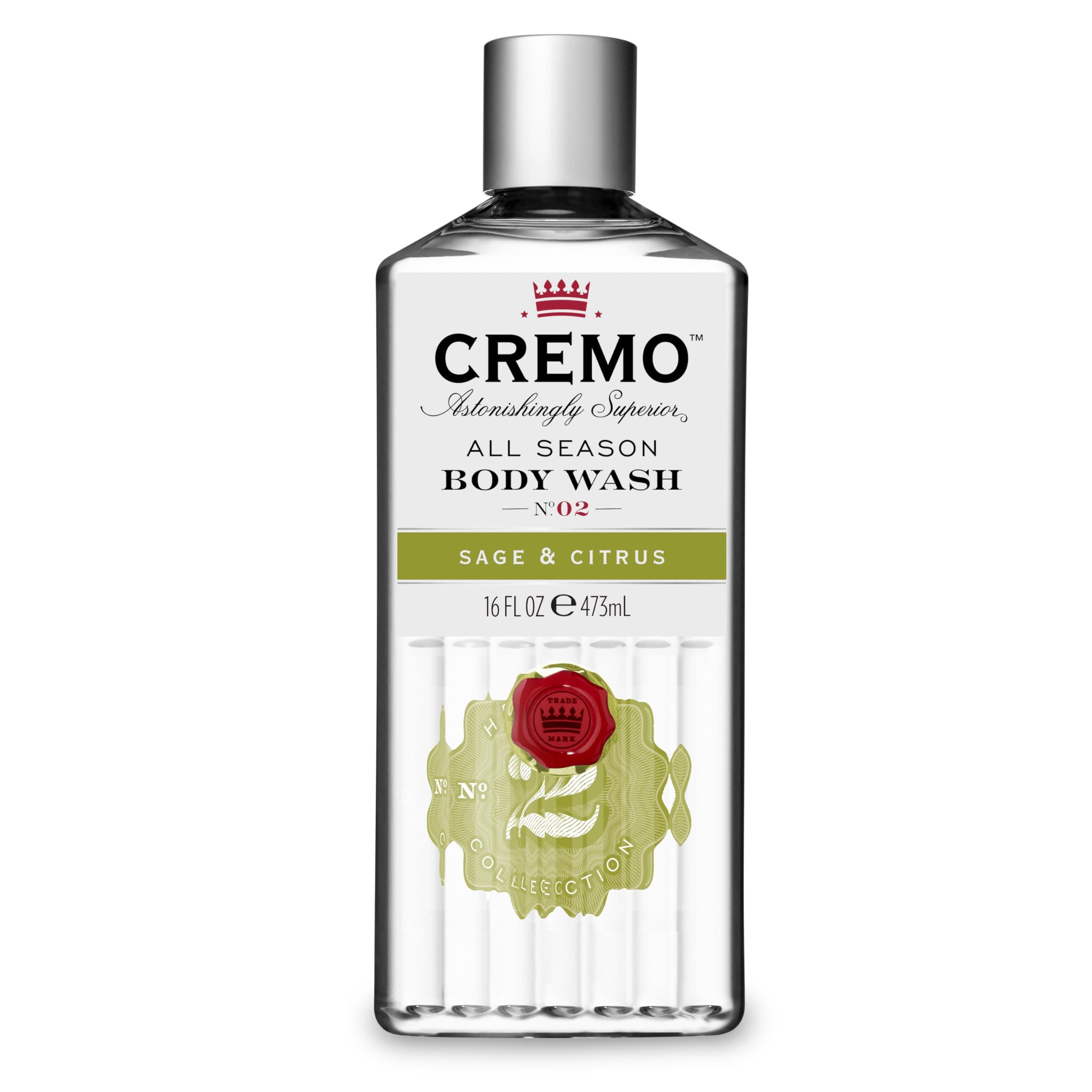 Cremo Body Wash for Men, Rich-Lathering Sage and Citrus, 16 Fl Oz