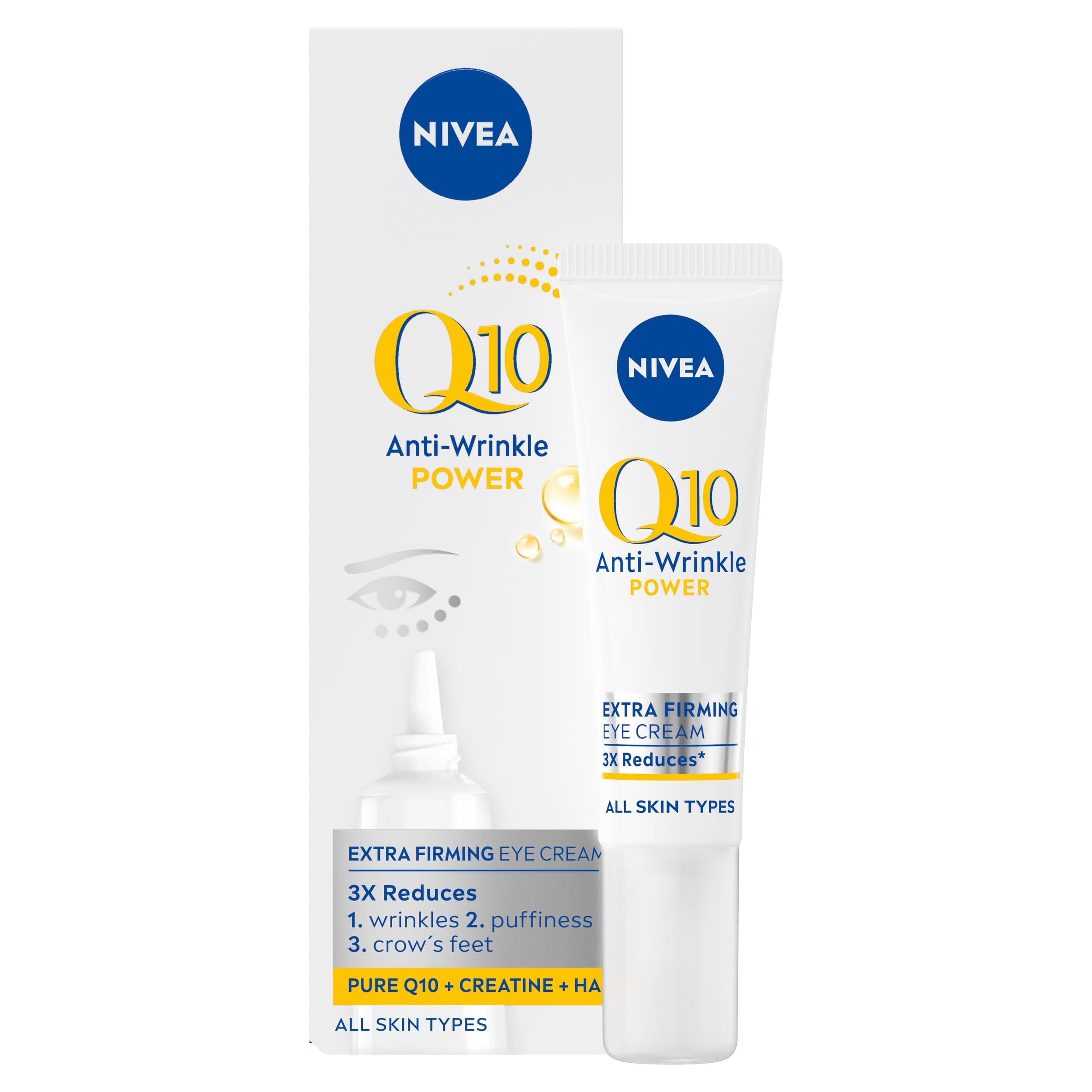 Q10 Anti-Wrinkle Power Firming Eye Cream (15ml), Anti-Wrinkle Skincare for Eliminating Fine Lines and Dark Circles, Nourishing Eye Cream for Softer, Smoother Skin