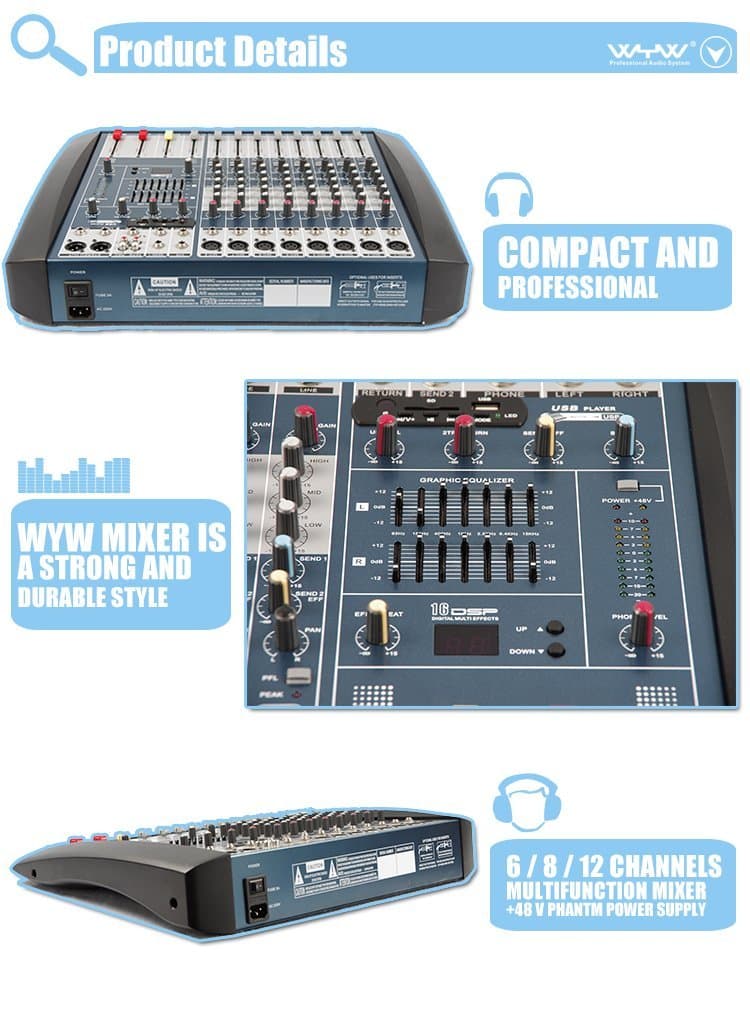 Audio Mixer 6/8/12 Channel EM eries