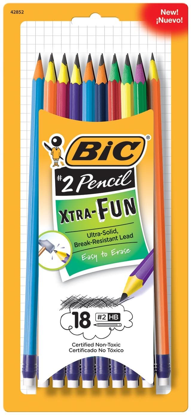 BIC Xtra-Fun Graphite Pencil, #2 Lead, 18-Count