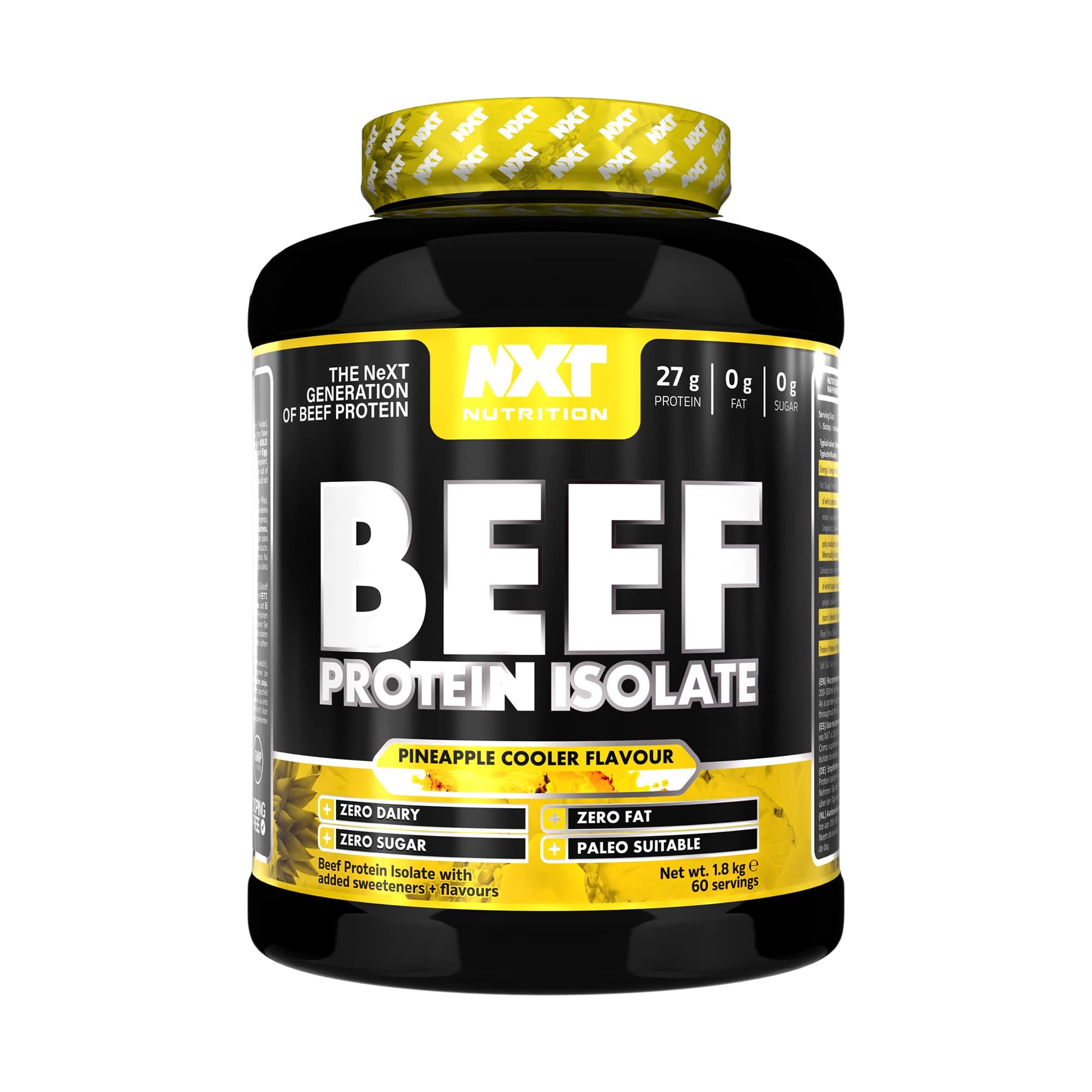 Beef Protein Isolate Powder - Protein Powder High in Natural Amino Acids - Paleo, Keto Friendly - Dairy and Gluten Free - Muscle Recovery | 1.8kg | Pineapple