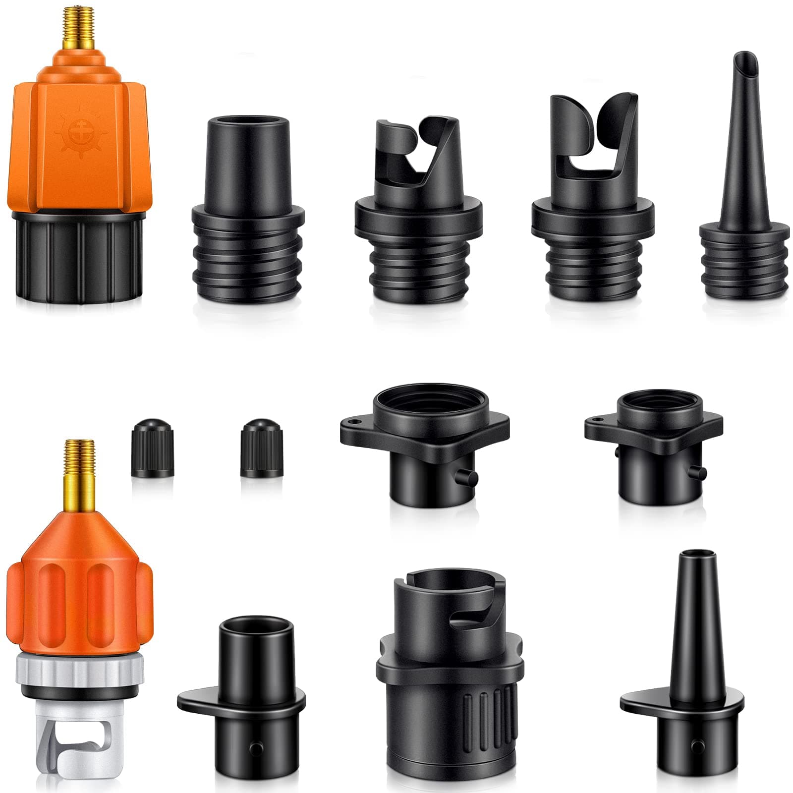 Treela Inflatable Air Pump Adaptor Compatible with SUP Inflatable Car Air Compressor Valve Adaptor with 9 Valve Nozzle for Paddle Board Boat