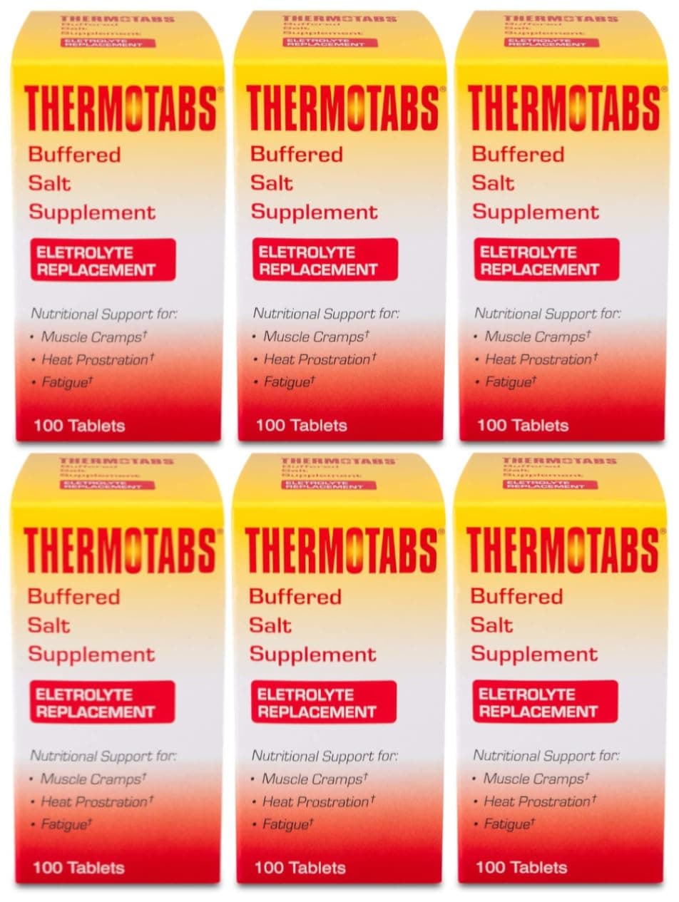 THERMOTABS Salt Supplement Buffered Tablets 100 Tablets (Pack of 6)