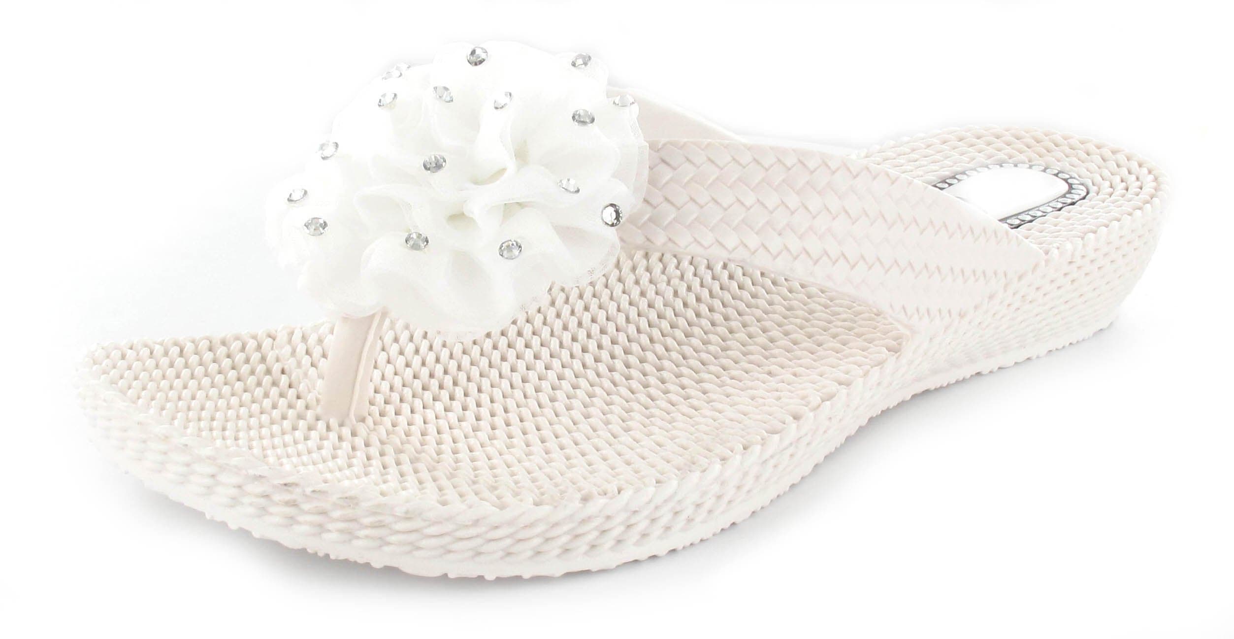 Ladies Womens beach mule sandal comfort Ella Dani UK sizes 3-8 (UK4/37, WHITE)