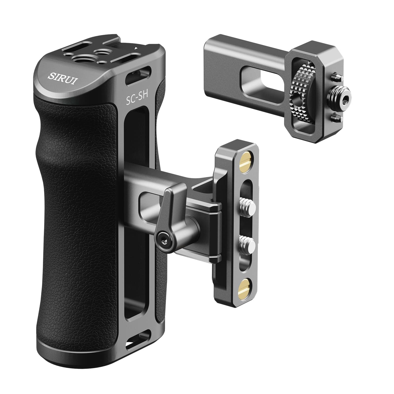 SIRUI Camera Cage Side Handle, Aluminum NATO and 3/8'' Locating Mount for ARRI Side Hand Grip with Cold Shoe and Threaded Holes, Up and Down Adjustable, Pack of 1, SC-SH