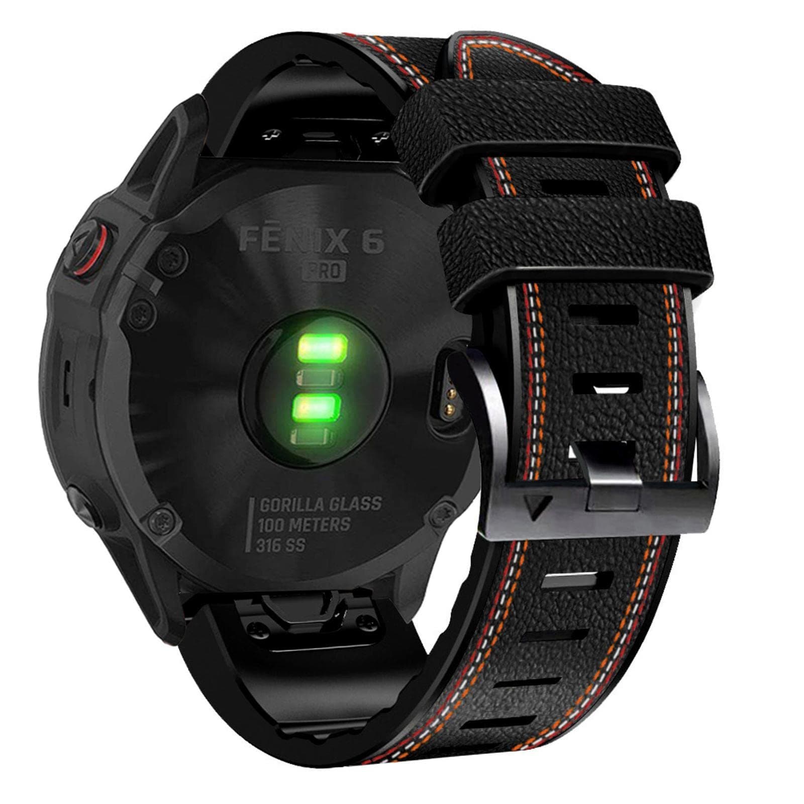 Abanen Quick Fit 22mm Watch Bands for Fenix 7/ Fenix 6/ Fenix 5/ EPIX 2, Fiber Leather with Silicone Lining Stitches Soft Sweat-proof Wrist Strap for Garmin Forerunner 955/955 Solar,Instinct 2 Solar