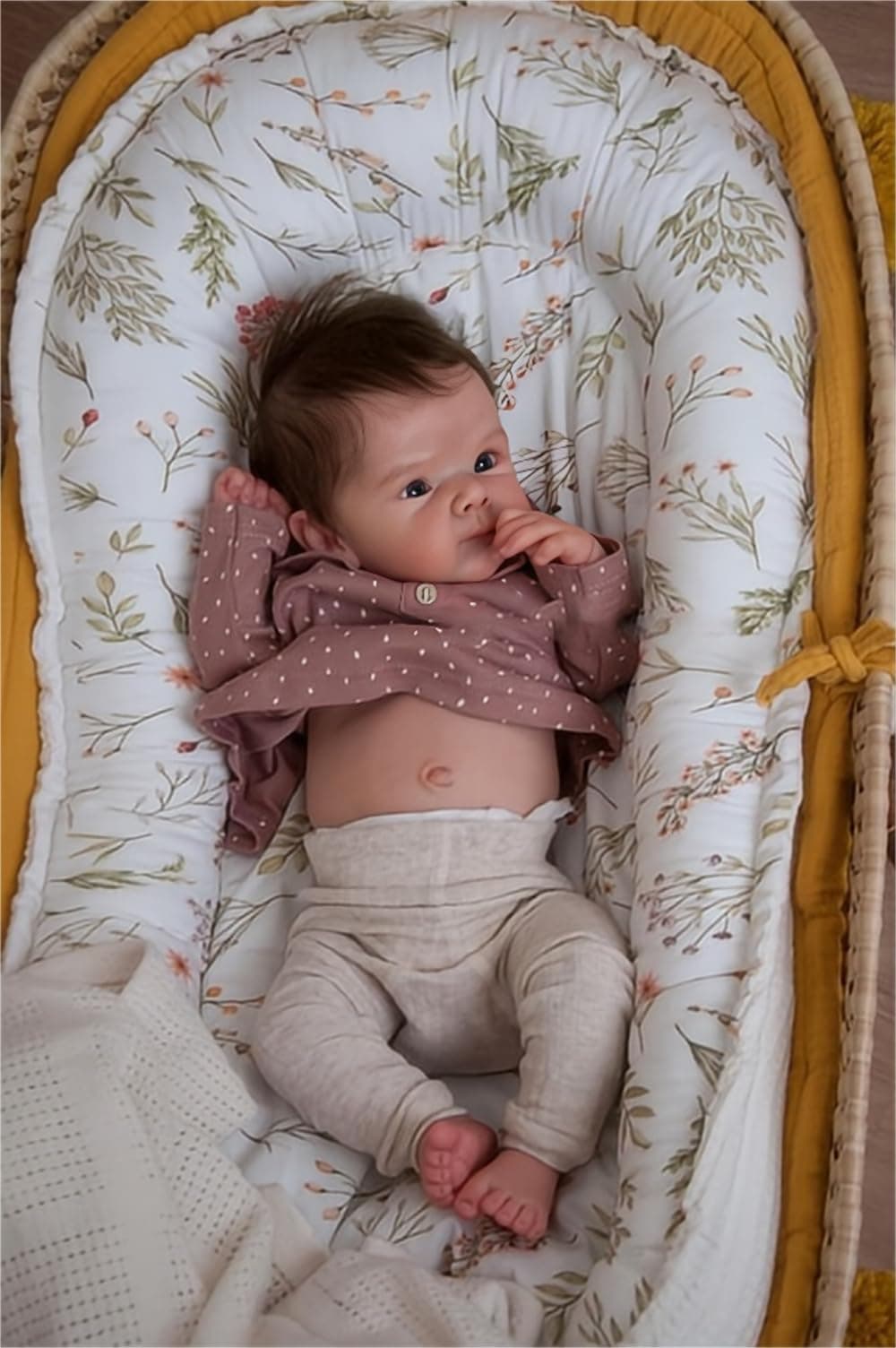 Anano Realistic Lifelike Reborn Baby Dolls Toddler Silicone Full Body Girls 18 Inch Weighted Baby Reborn Doll Silicone Full Body Eyes Open with Hair Anatomically Correct