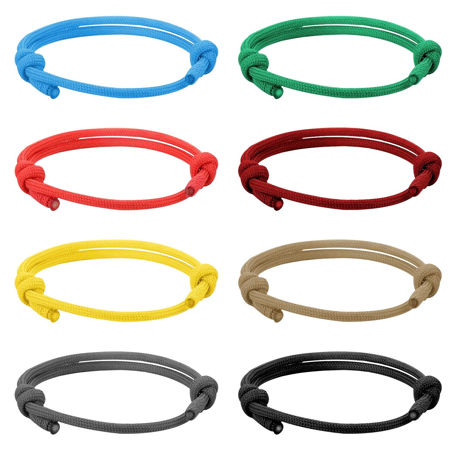 WFYOU 6-8Pcs Nautical Braided Bracelets for Men Handmade Navy Rope Bracelet Adjustable