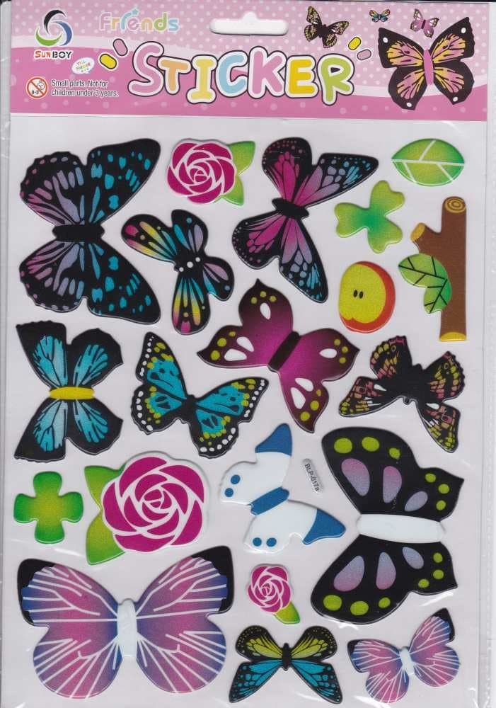 3D Butterfly Animal sticker decal 1 sheet Dimensions: 25 cm x 20 cm