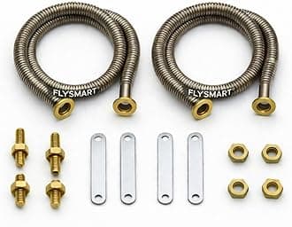 Flysmart 2500 Watts Heater Spring Coil Nichrome Wire Element for Electric Cooking Heater |AC/DC 230–250V Safe | Stainless Steel Coil with Brass Nuts, Bolts & Steel Mounting Strips,Pack Of 2