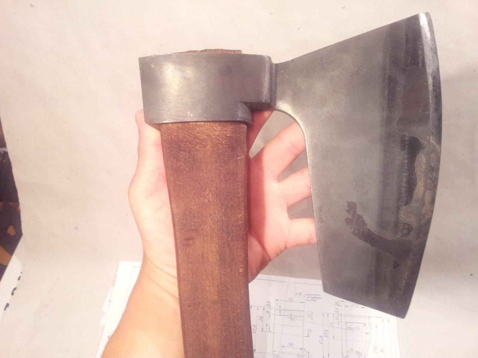 2,7 Lbs Extr Rare Hewing Goosewing Bearded Broad Axe - Viking Style