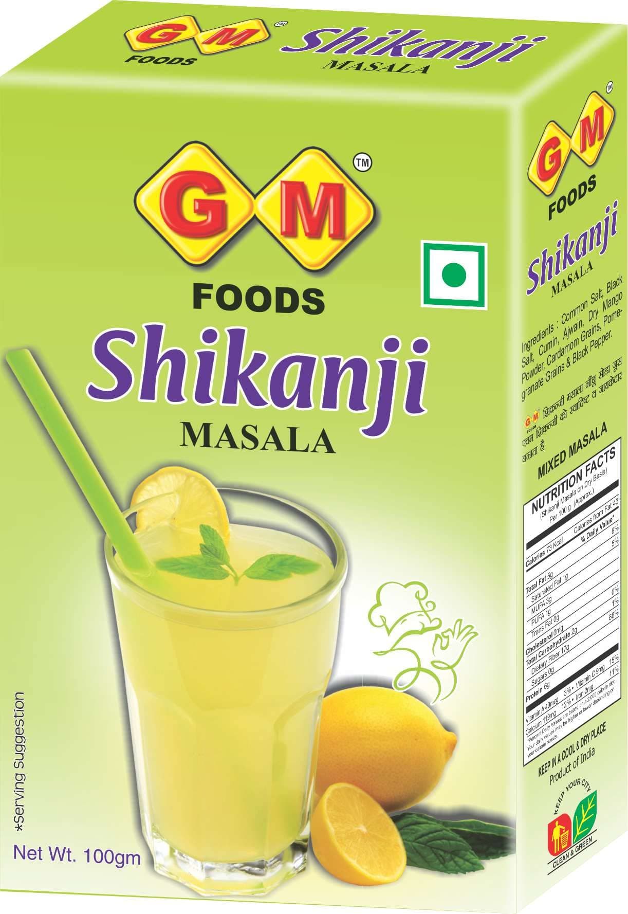 GM Foods Shikanji Masala Powder 100 Gram (Pack of 2) | Tangy & Refreshing Summer Drink Mix | Natural Nimbu Pani Powder | Easy to Use Lemonade Premix | No MSG, Artificial Colour & Preservatives