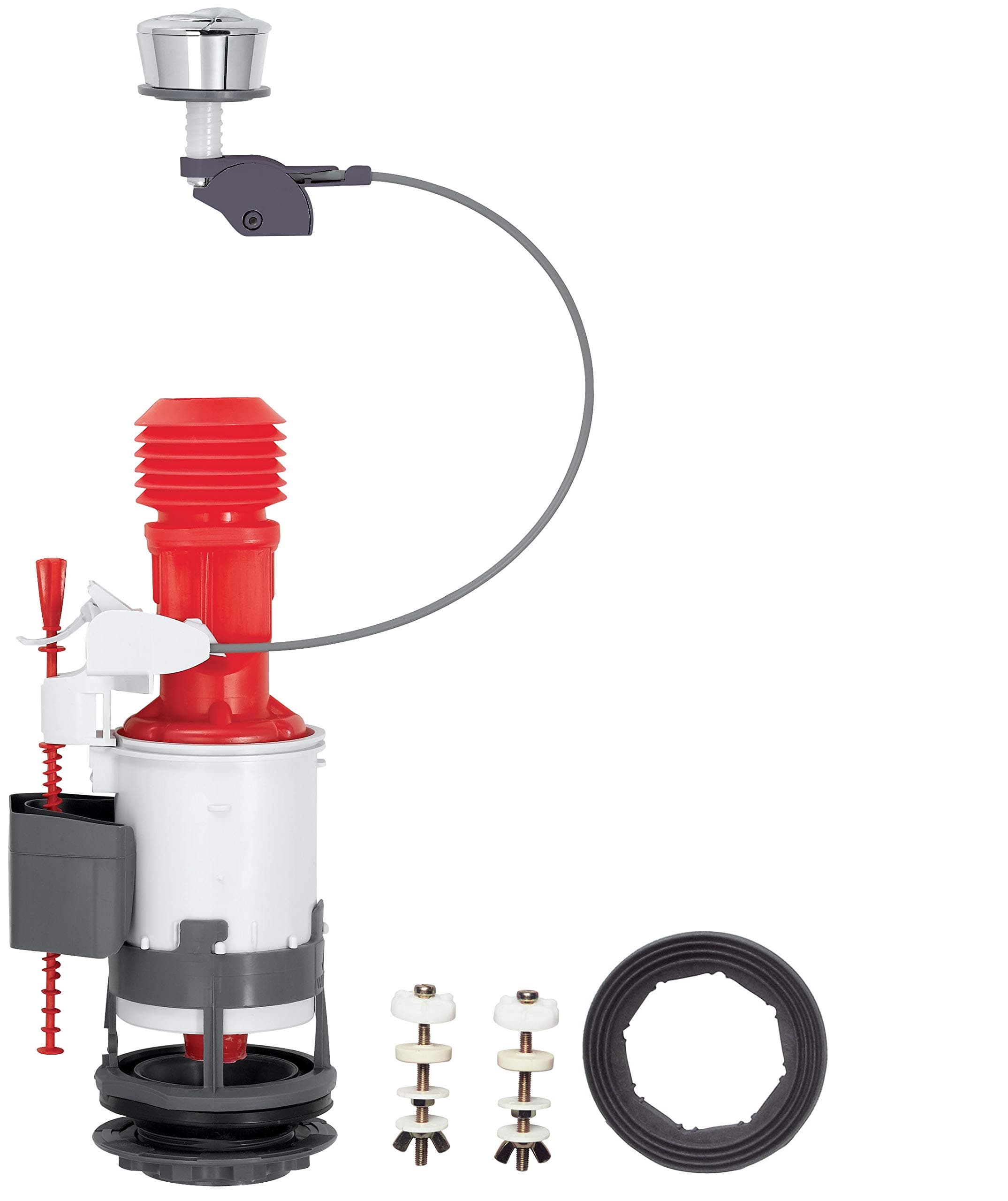 Wirquin Jollyflush Dual 2 inch 50mm Flush Valve & Chrome Push Button 14010401, Multi-Colour