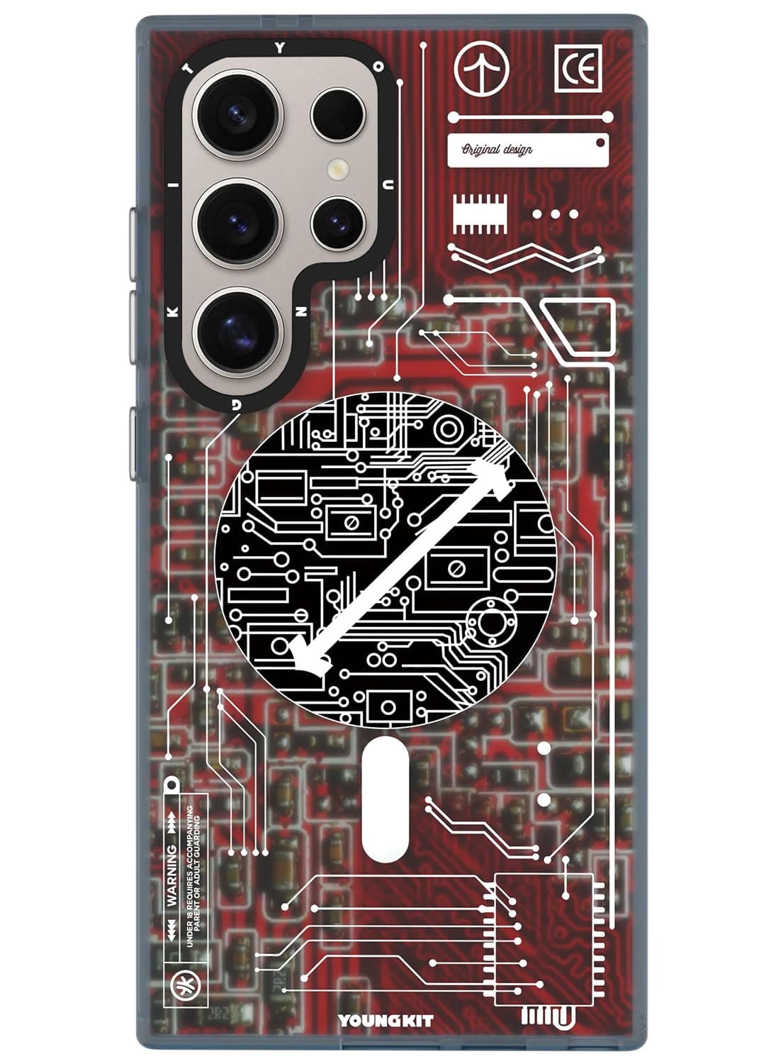 YOUNGKIT Technology Circuit for Samsung Galaxy S25 ULTRA case cover (2025) -BK