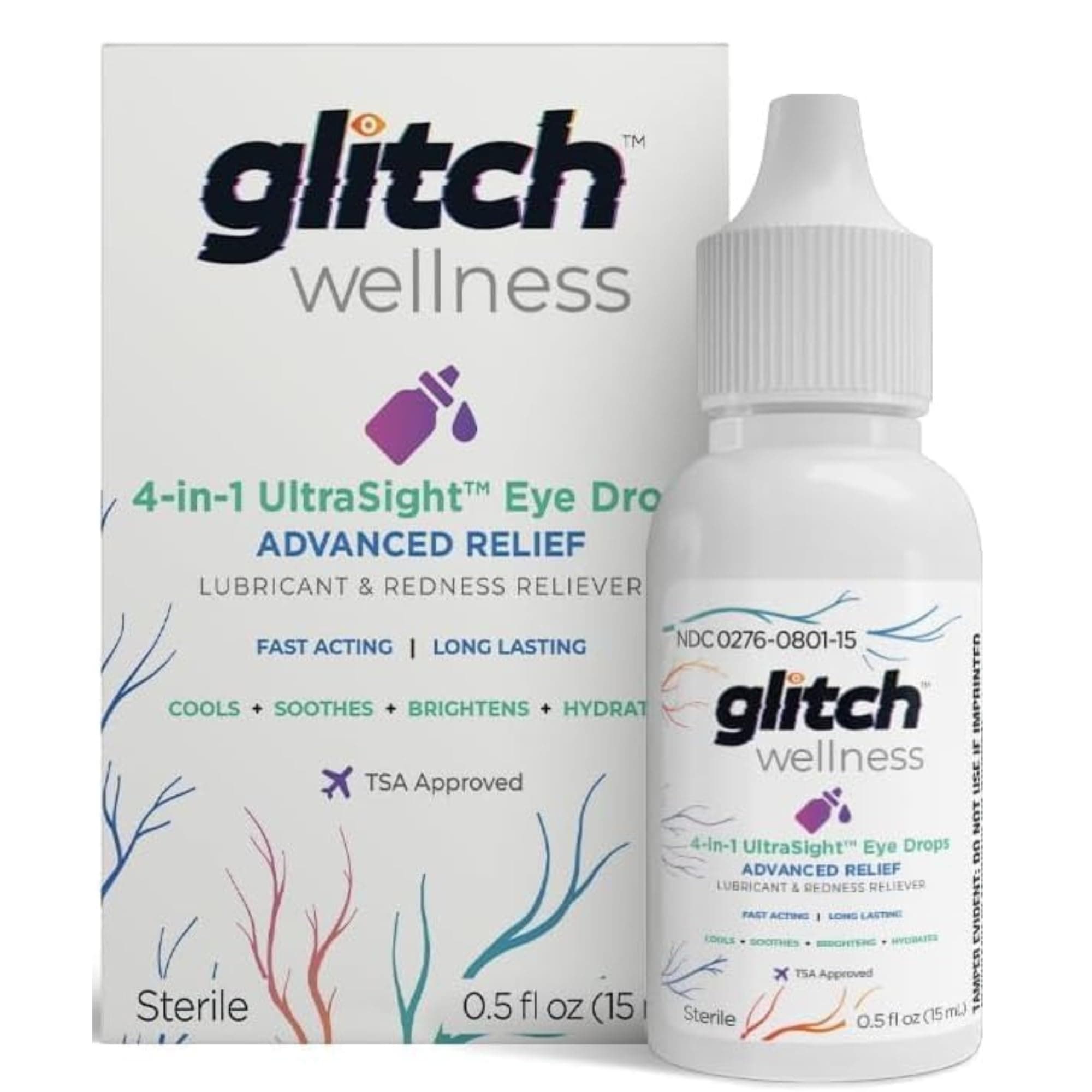 Glitch UltraSight Eye Drops for Dry Eyes 15mL - 4 in 1 Advanced Relief