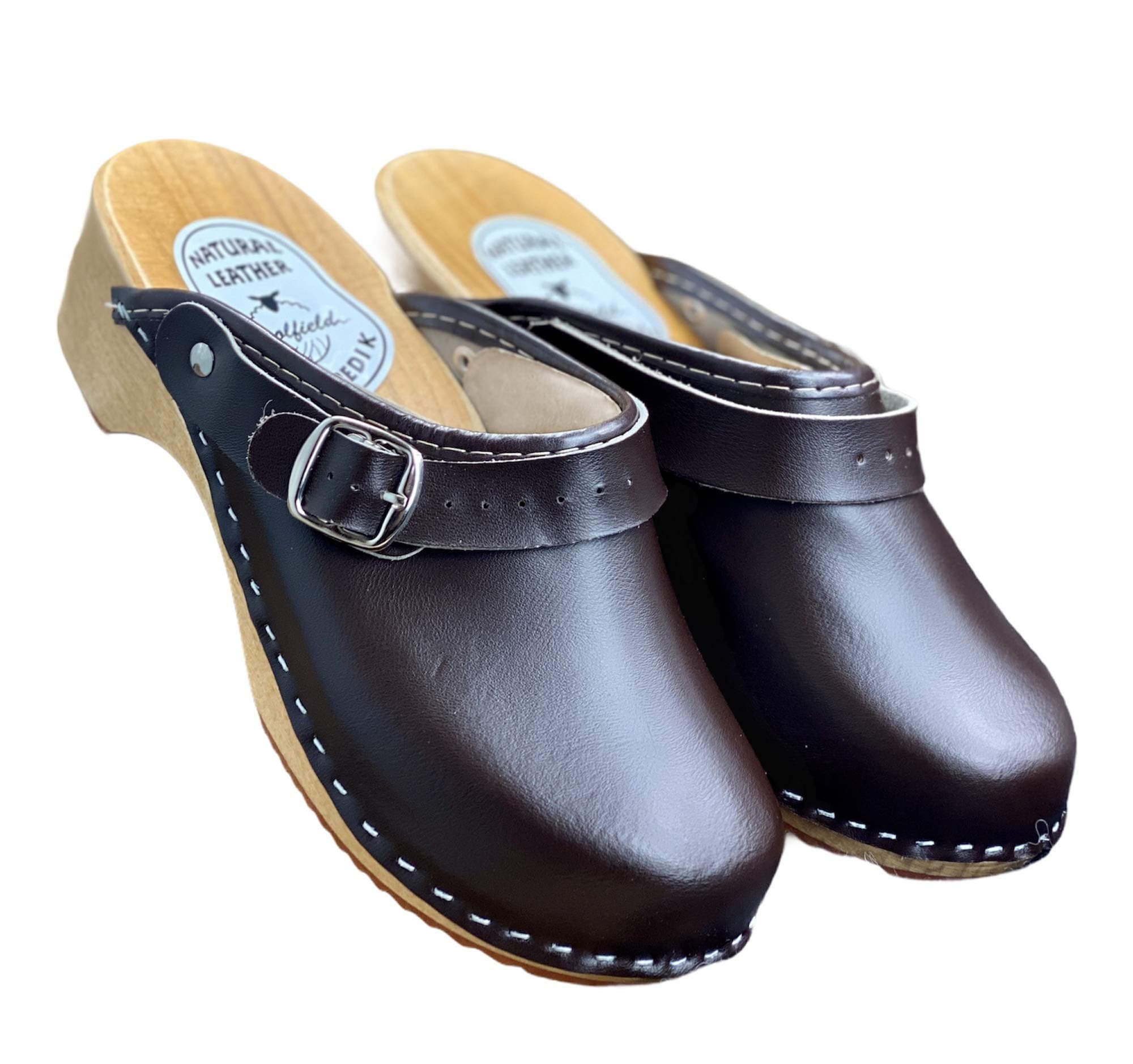 Woolfield | Urban Mule Clog | Original Handmade Wooden Leather Clog for Women | Multicolor