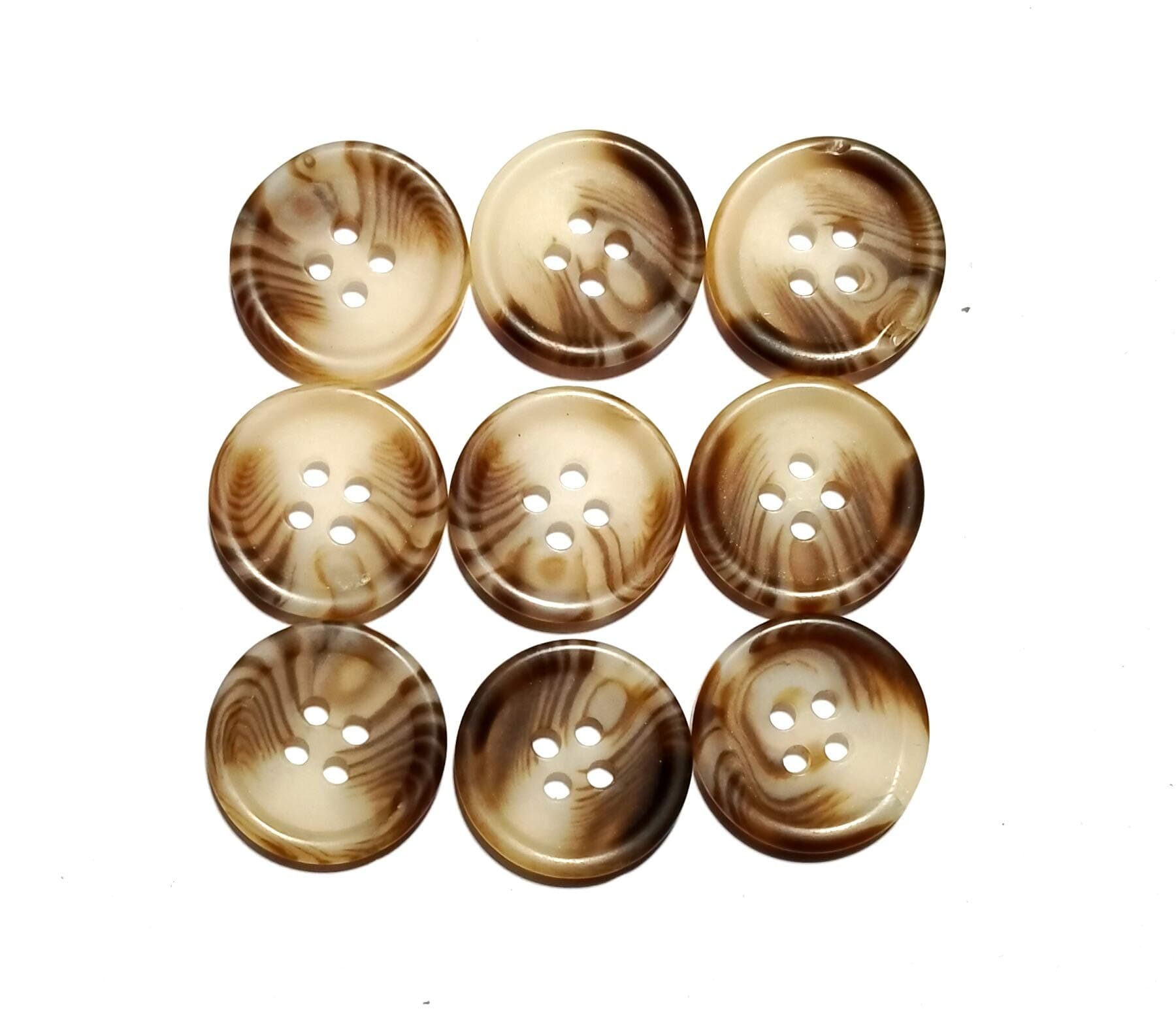 Rod Buttons 4 Holes Round Shape Buttons for Sewing, Craft and Embroidery (50 Pieces, 1.9 CM, 19 mm)